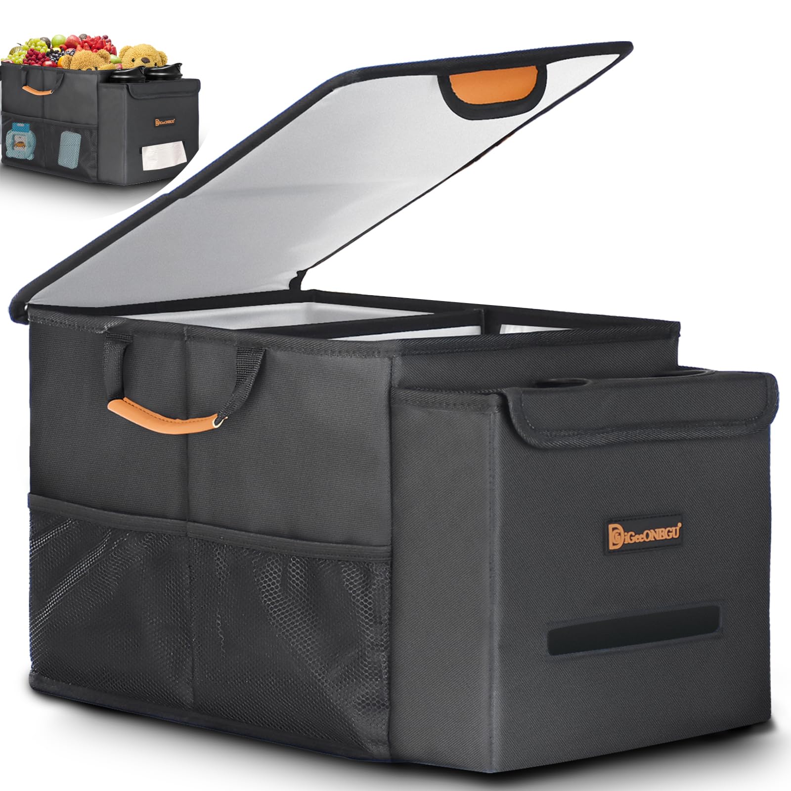 Car Seat Organizer with Cooler Compartment & Cup Holder - Black Multi-Pocket Car Storage Organizer for Front & Back Seats | Perfect for Road Trips, Family Travel & Kids' Toys Organization