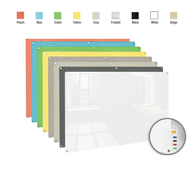 Harmony Glass Whiteboard with Rounded Corners - Premium Dry Erase Board for Office, Home, and Classroom Use