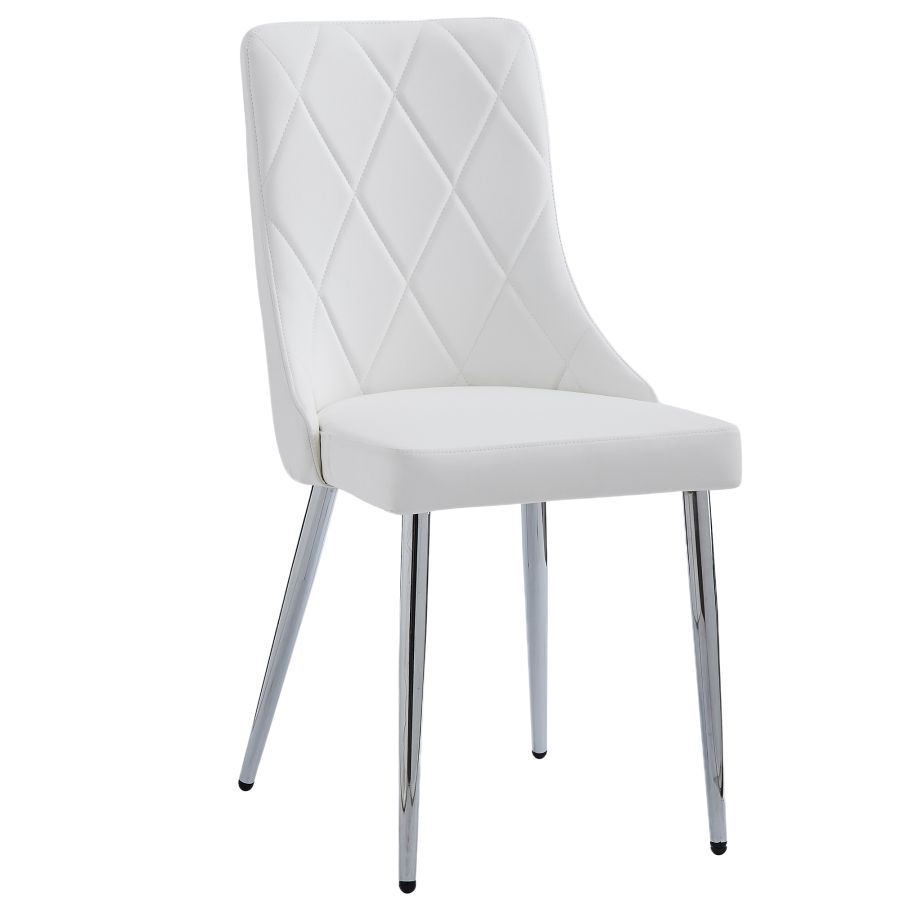 Corvus/Devo 7-Piece Dining Set - Warm Gray Table with White Chairs | Modern Kitchen & Dining Room Furniture for Family Gatherings