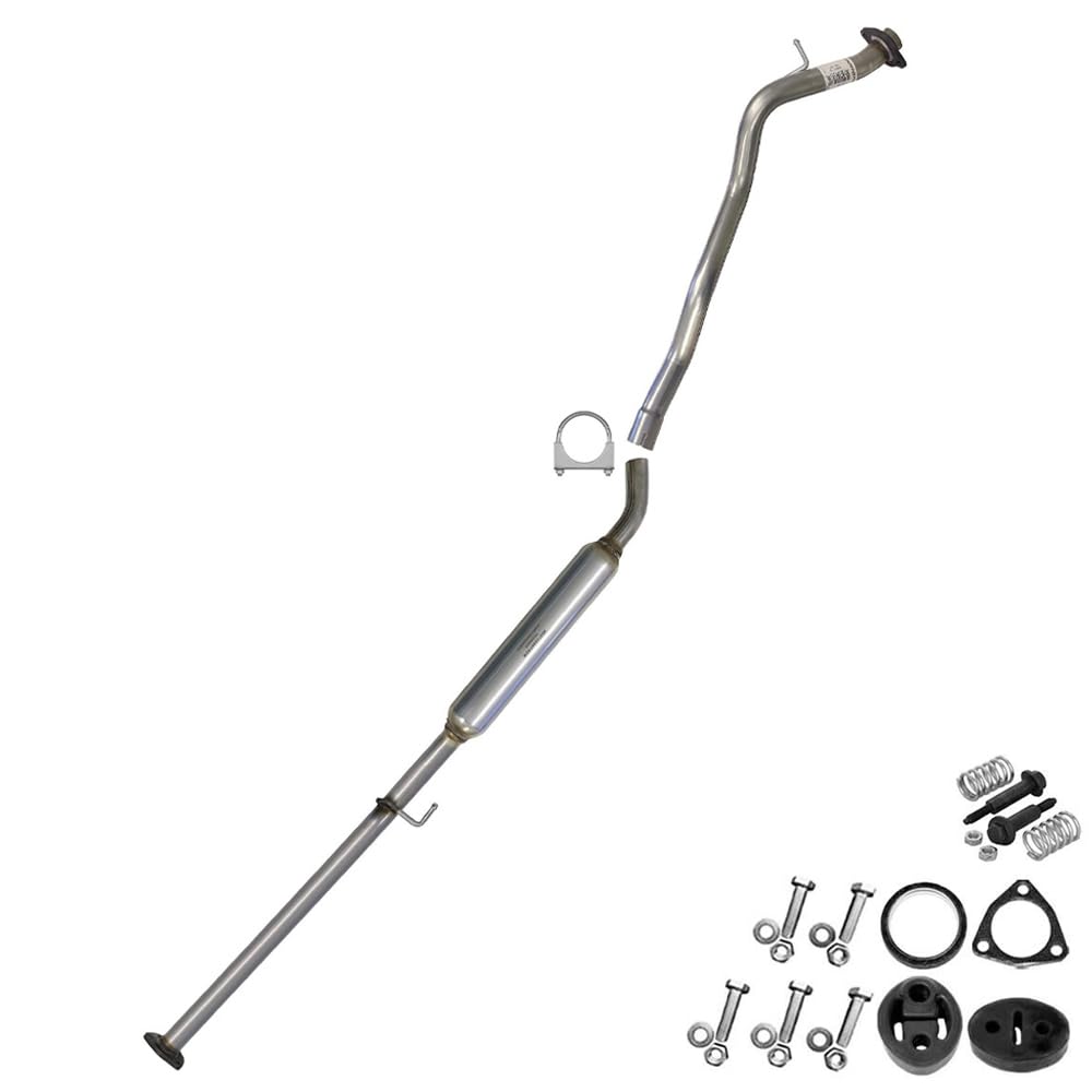 High-Quality Stainless Steel Resonator & Muffler for Honda CR-V 1997-2001 2.0L - Includes Free Gaskets, Clamps, Hangers & Spring Bolt Kit - Perfect for Exhaust System Repair & Performance Upgrade