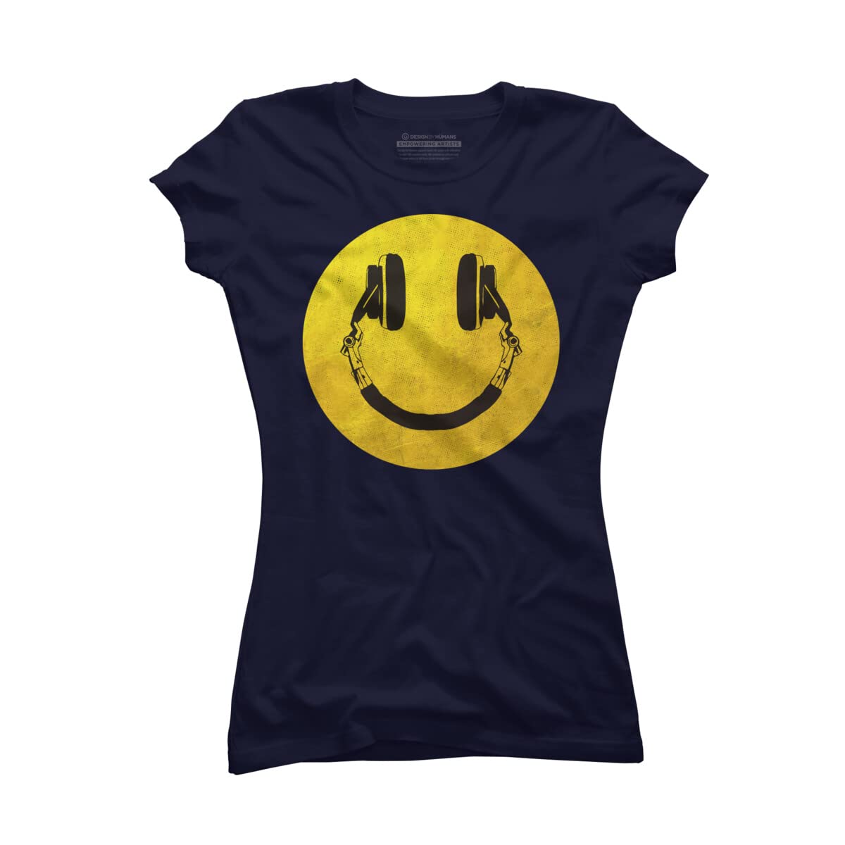 ArtTypeMachine Music Smile Graphic T-Shirt for Women - Soft Cotton Tee with Unique Band Design - Perfect for Concerts, Music Festivals & Casual Wear