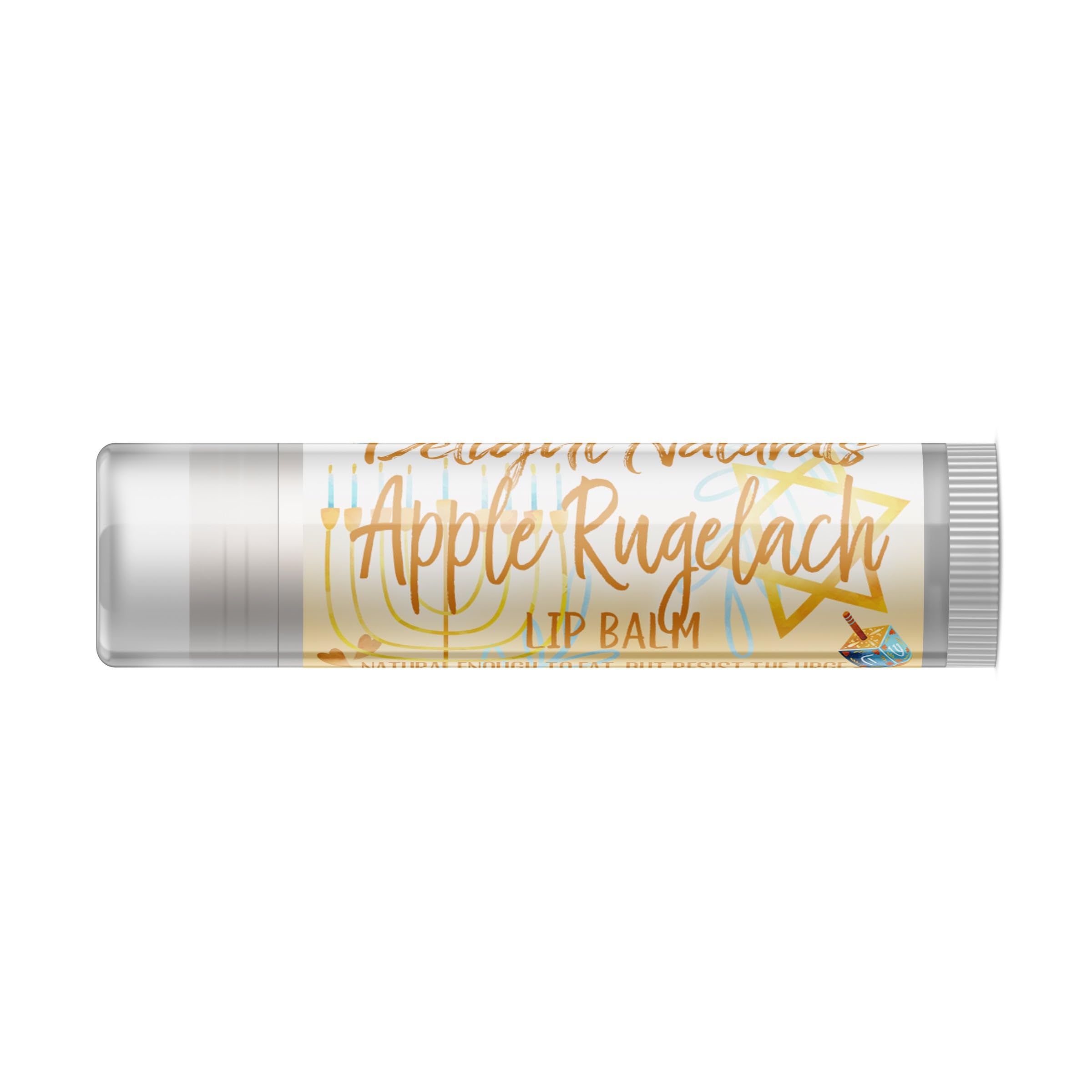 Jumbo Lip Balm for Dry Lips - Happy Hanukkah Apple Rugelach Flavored Moisturizing Lip Care | Perfect for Winter Holidays, Gift Giving & Daily Hydration