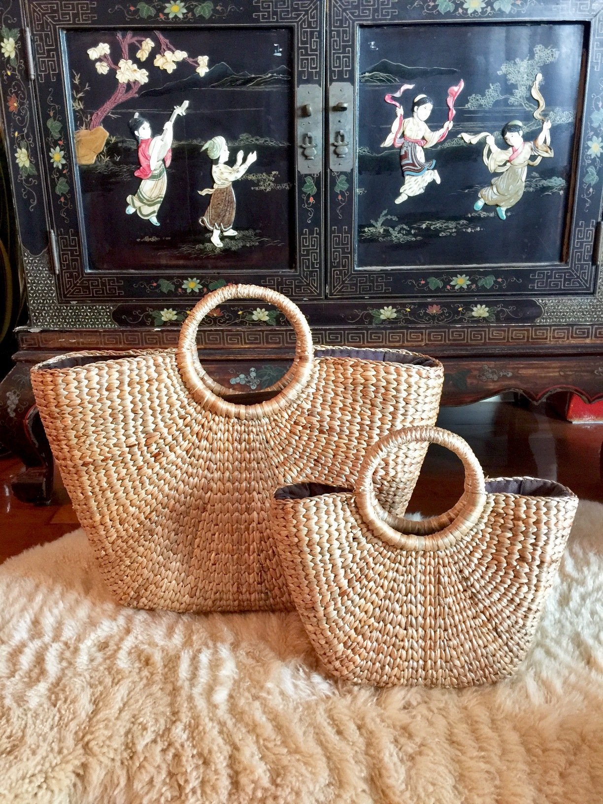 InfinityLoveCo Large Handwoven Straw Beach Tote Bag - Natural Woven Basket Purse for Women, Summer Vacation, Picnic & Outdoor Activities | Perfect for Beach, Pool, Shopping & Travel
