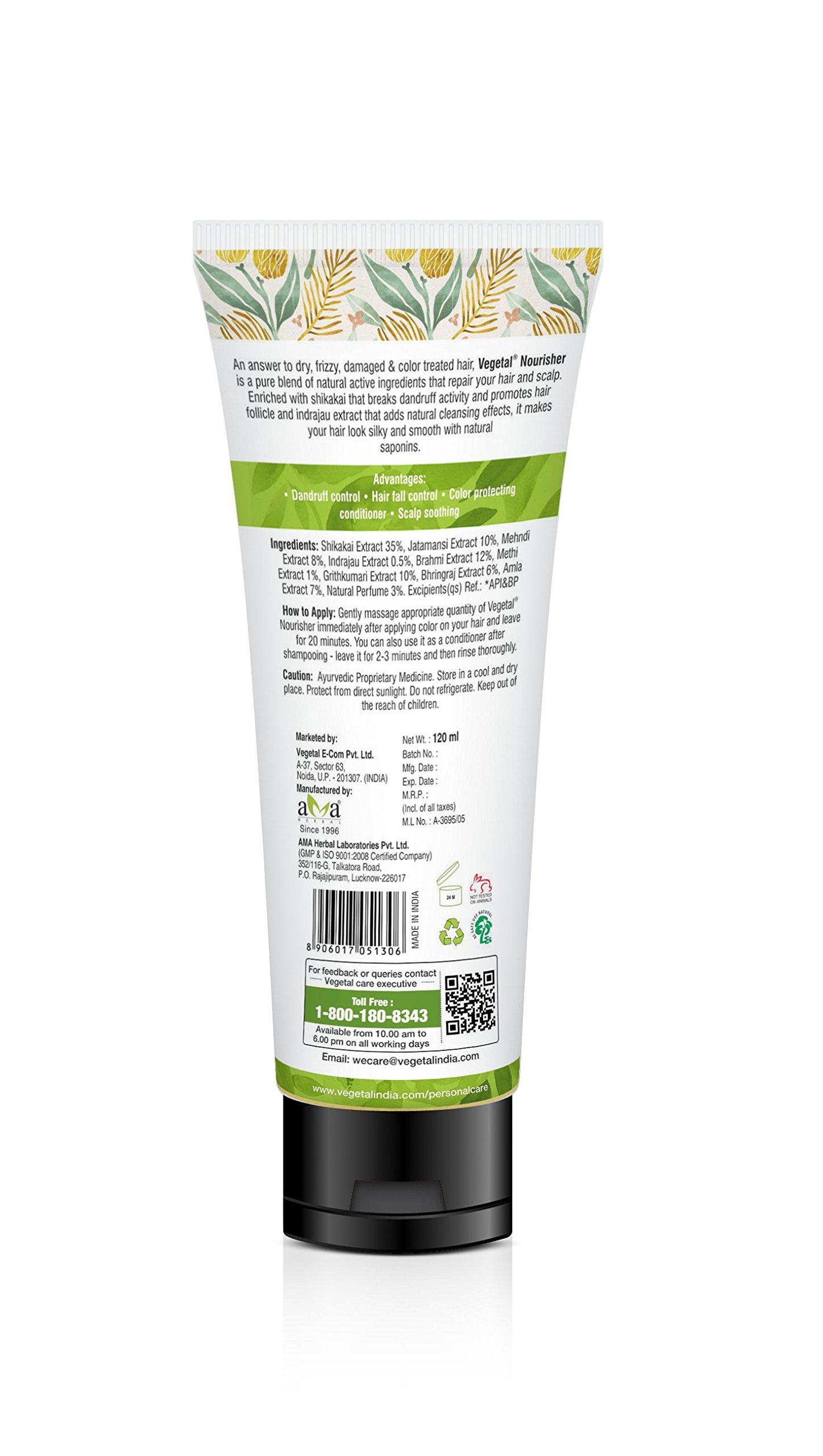 Vegetal Nourisher 120ml - 100% Natural Hair & Scalp Conditioner Gel for Dry, Damaged Hair | Color Protection | Deep Hydration Treatment | Perfect for Daily Hair Care & Salon Use