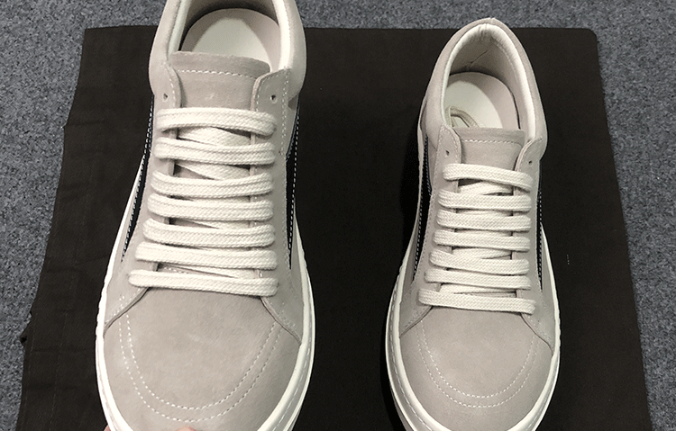 Rick Owens RO 22SS Correct Edition Dark Suede Leather Low Top Sneakers - Men's Luxury Streetwear Shoes for Casual Wear & Fashion Outfits