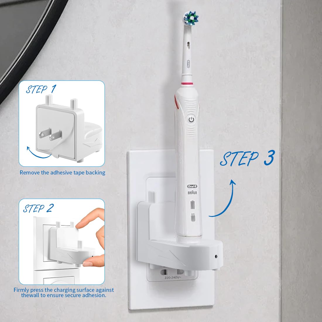 Oral-B Braun Electric Toothbrush Wall Charger - Replacement Power Adapter for Most Oral-B/Braun Models (Excluding IO & Pulsonic Series) - White - Perfect for Home, Travel & Bathroom Use