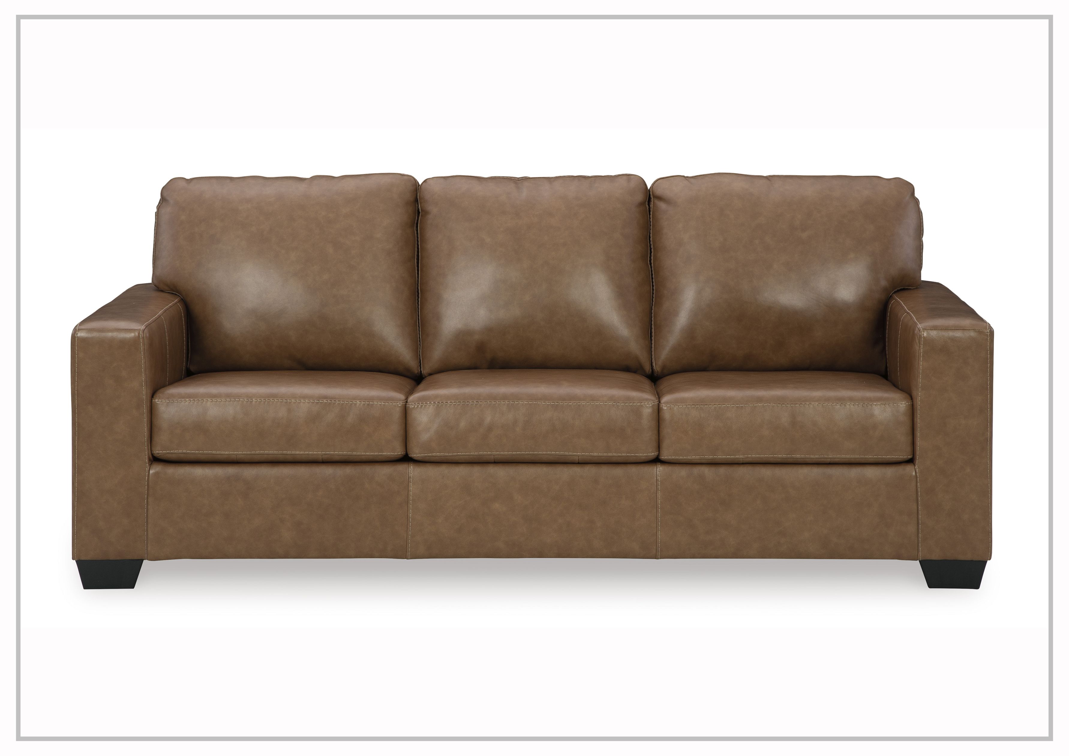 Gio Italia Bella 3-Seater Genuine Leather Sofa in Caramel Brown - Luxury Living Room Furniture for Modern Home & Office Decor