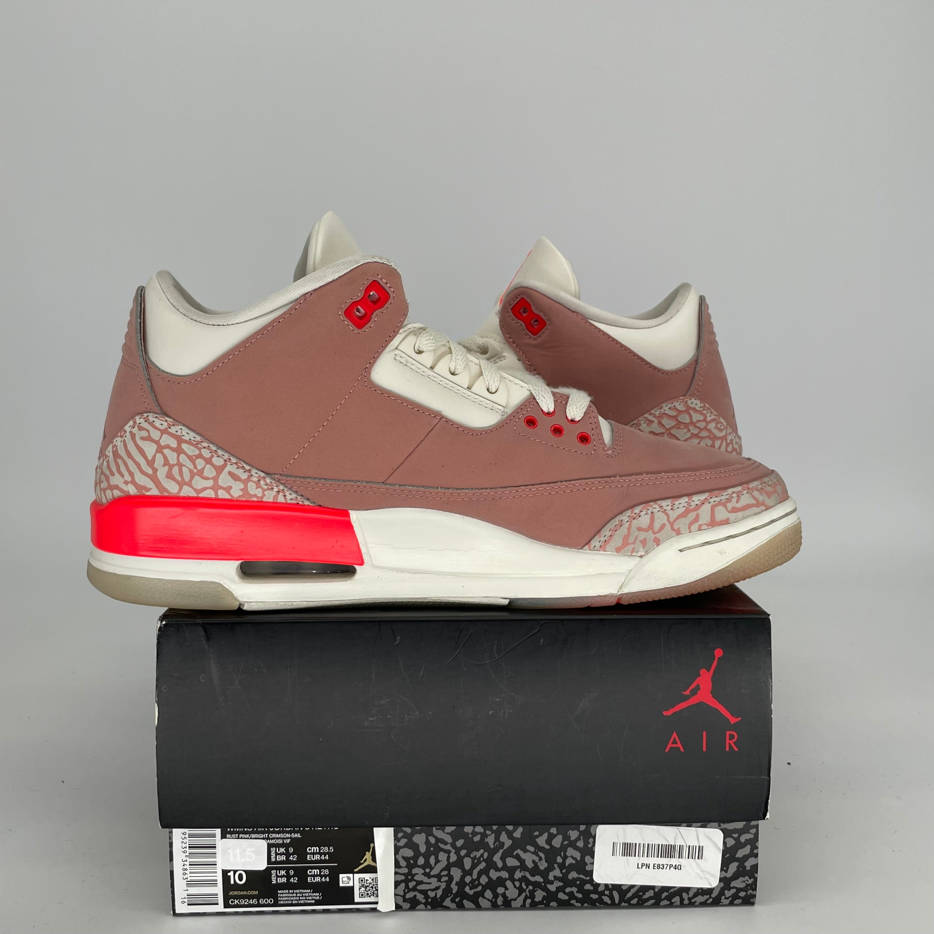 AIR JORDAN 3 Rust Pink Women's Basketball Shoes Size 10/11.5W - Style CK9246-600 | Retro Sneakers for Running, Gym Workouts & Streetwear Fashion