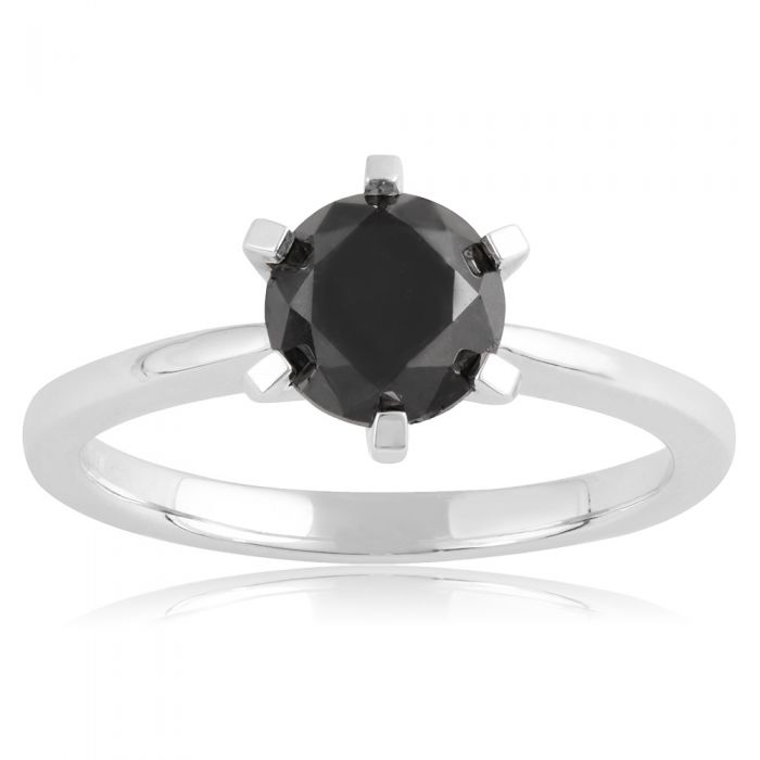 2 Carat Black Diamond Solitaire Ring in Sterling Silver 925 - Elegant Engagement Wedding Band for Women - Perfect for Proposals, Anniversaries & Special Occasions