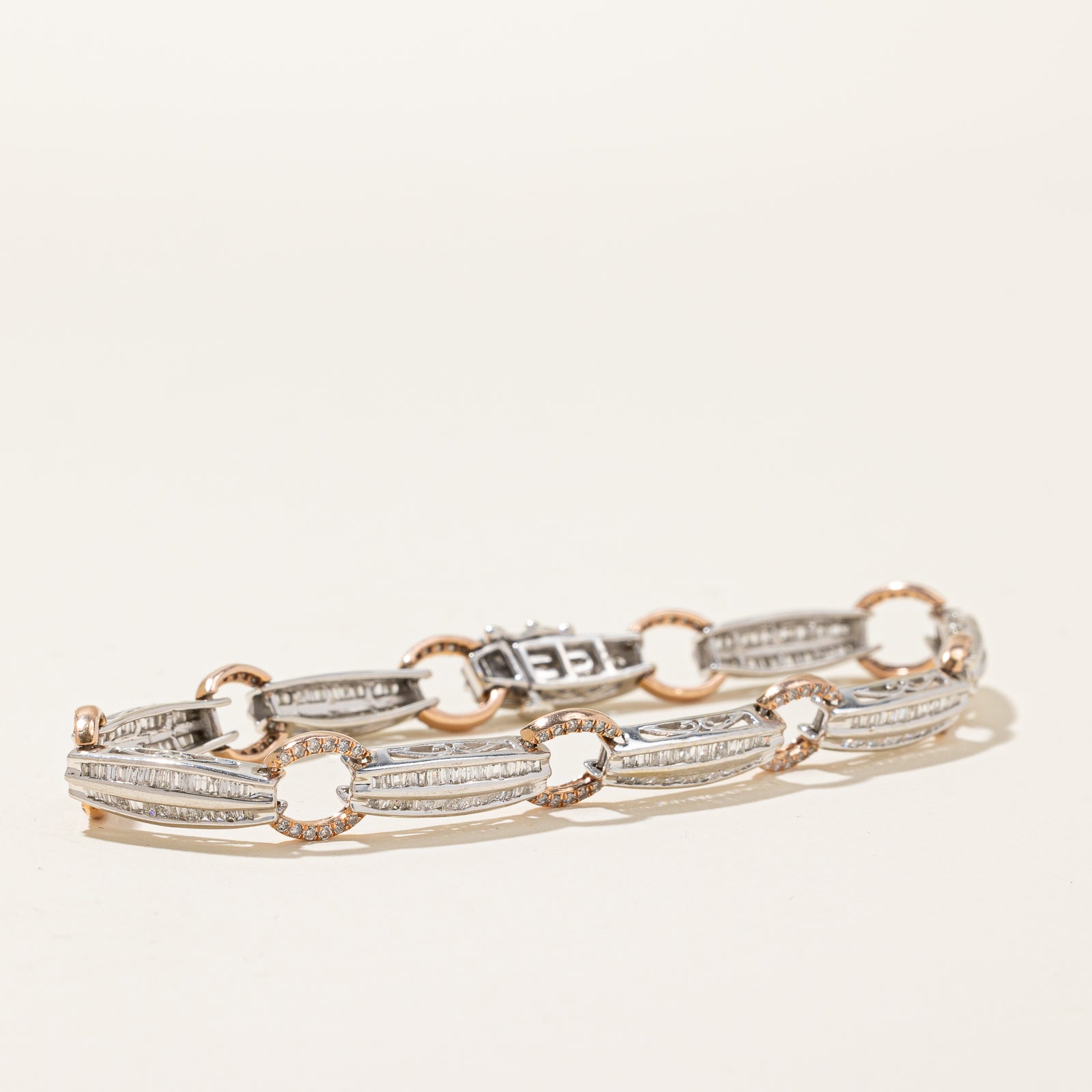 1.98ctw Diamond Two Tone Bracelet for Women - 7.5 Inch Adjustable Luxury Jewelry Gift for Anniversary, Birthday & Special Occasions