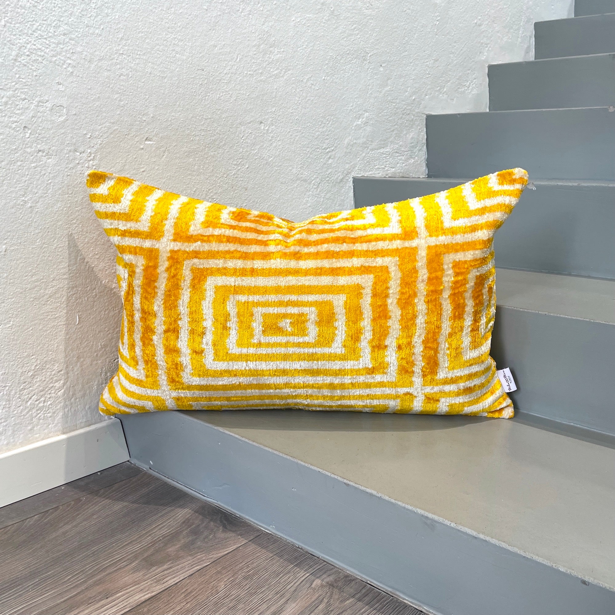 Luxury Velvet Ikat Cushion Cover with Glow - Bohemian Decorative Throw Pillow for Sofa, Bed & Home Decor - Perfect for Living Room, Bedroom & Nursery Accents