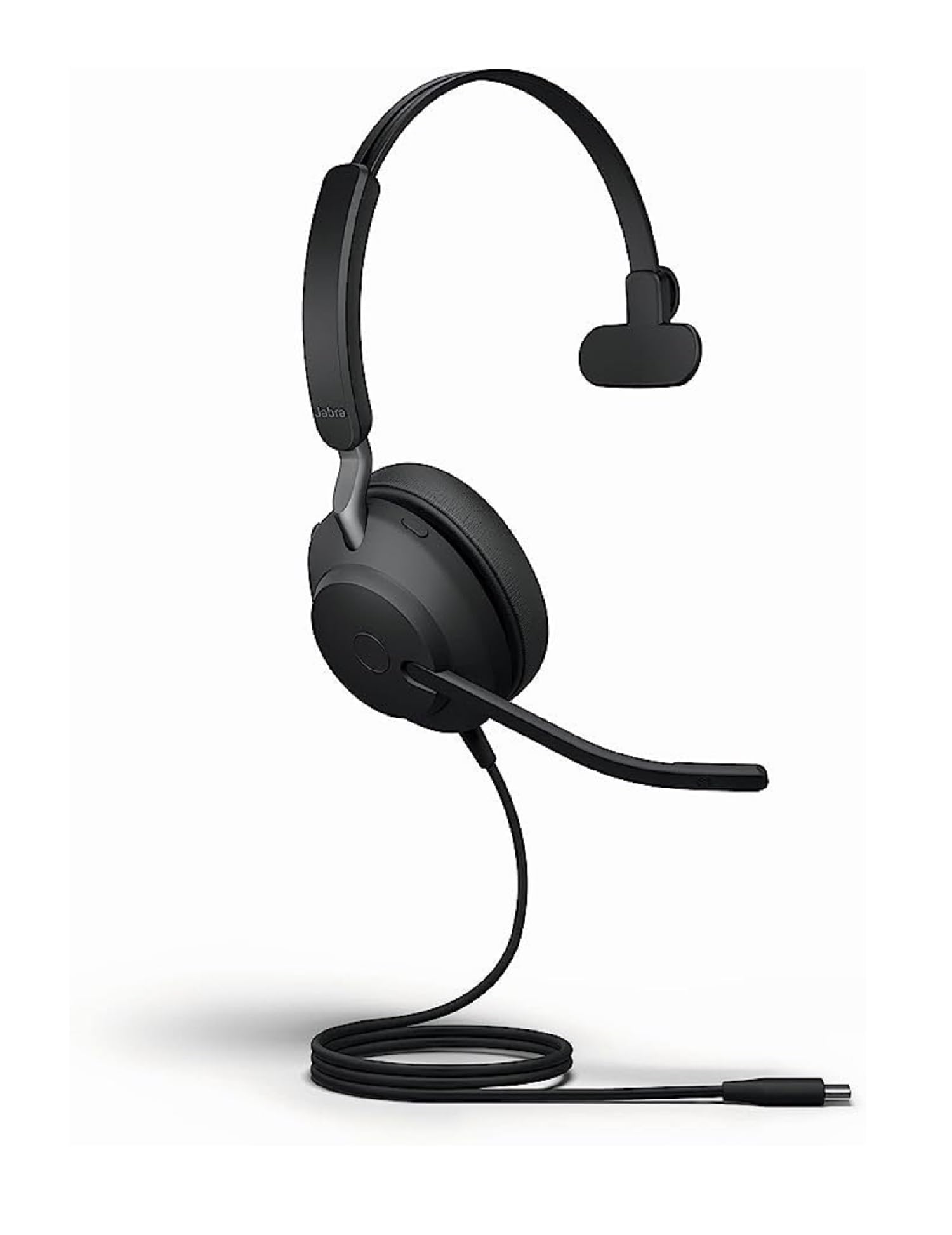 Jabra Evolve2 40 SE Wired Mono Headset with Active Noise Cancelling & 3-Microphone Call Technology | USB-C Connectivity | MS Teams Certified | Compatible with Zoom, Slack & All Major Platforms (Black) - Perfect for Remote Work, Call Centers & Office Professionals