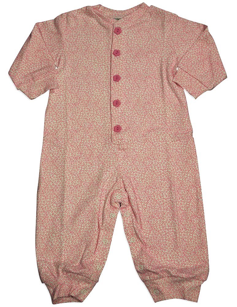 NEW POTATOES Baby Girls Long Sleeve Floral Romper - Pink Coverall Outfit 0-24 Months | Perfect for Spring Photoshoots, Playdates & Special Occasions