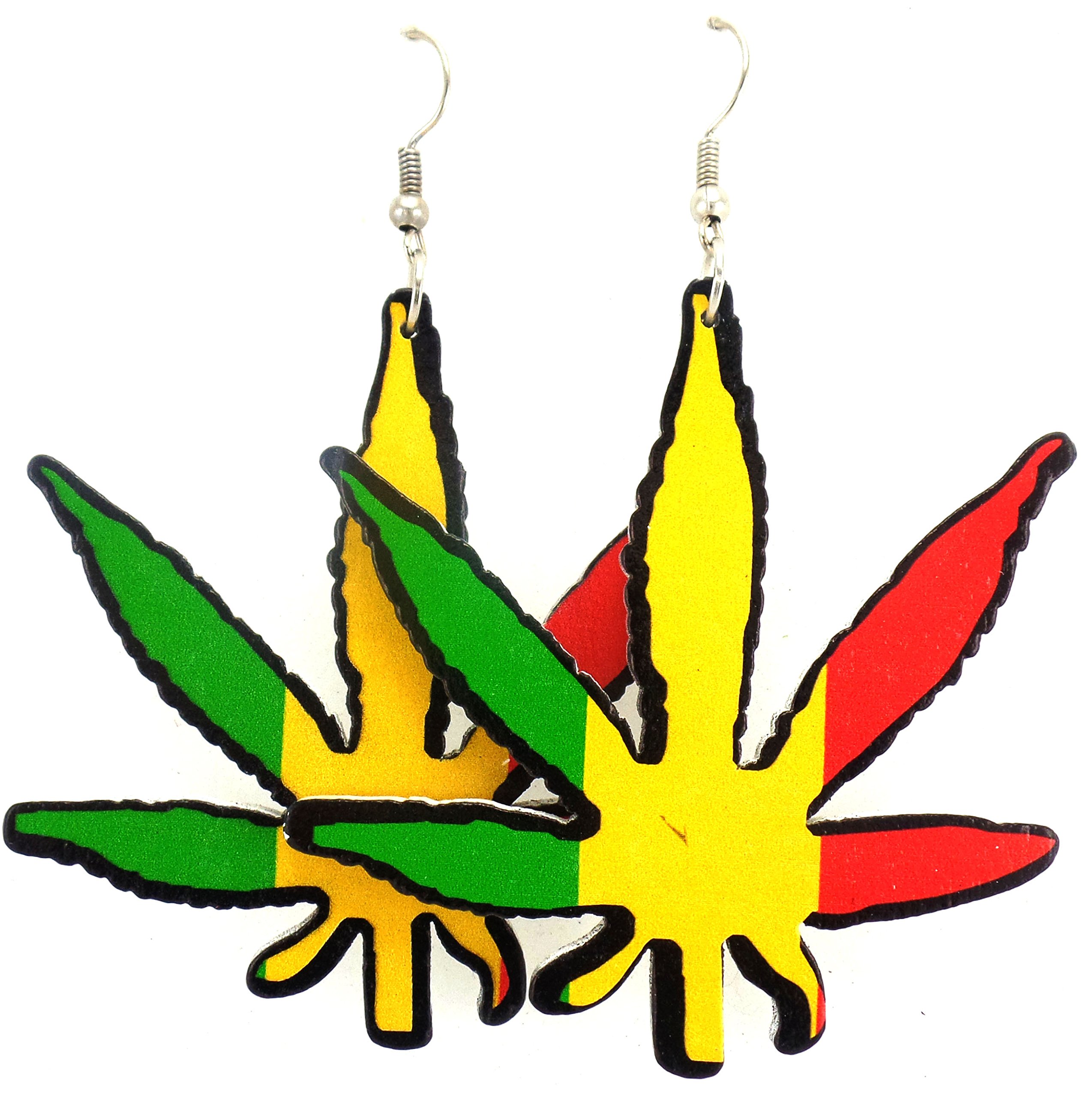 Stylish Wooden Cannabis Leaf Earrings - Handmade Weed Leaf Jewelry for Women - Perfect for Festivals, Concerts & Boho Fashion
