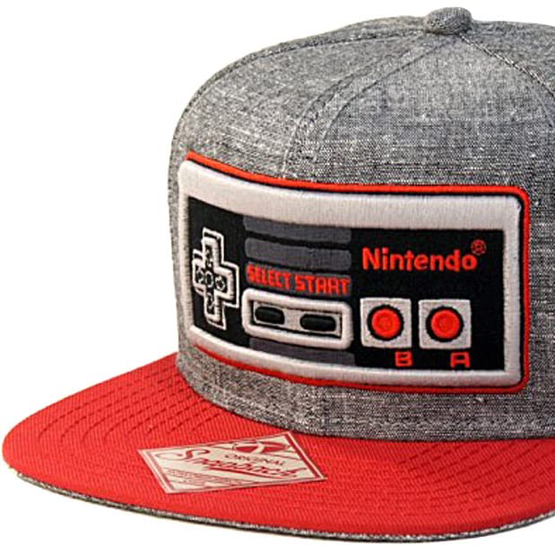 Nintendo Controller Snapback Hat - Gray and Red Adjustable One Size Fits All - Perfect for Gaming, Cosplay, and Casual Wear