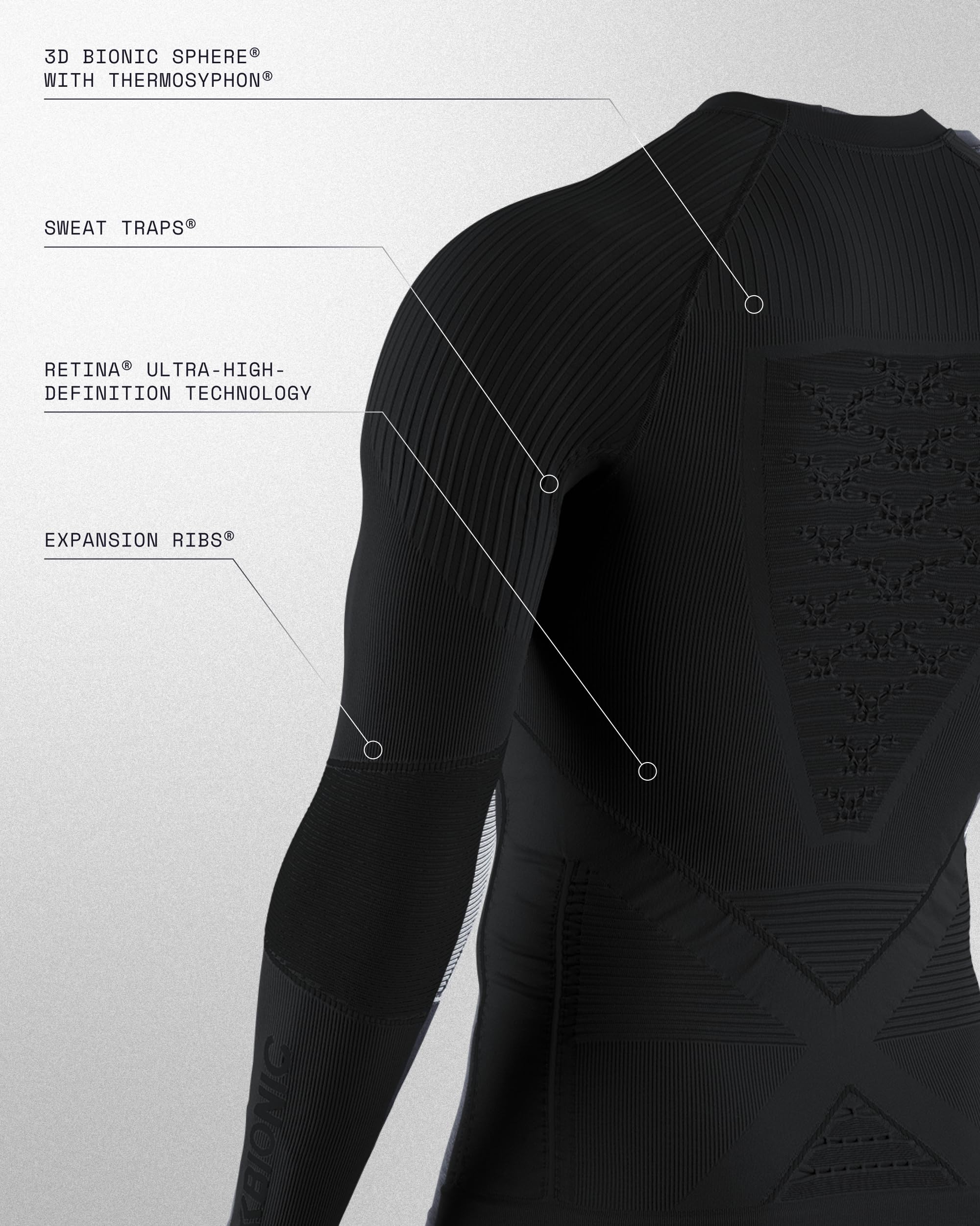 X-Bionic Men's Energy Accumulator 4.0 Performance Shirt - Moisture Wicking Long Sleeve Baselayer for Running, Hiking & Outdoor Sports
