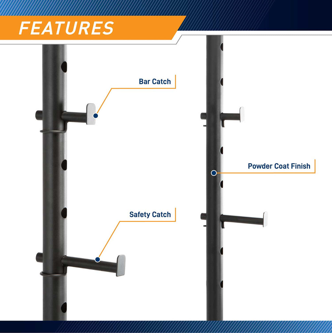 MWB 70500 Power Rack - Heavy Duty Home Gym Equipment for Strength Training & Weightlifting | Perfect for Garage & Basement Workouts
