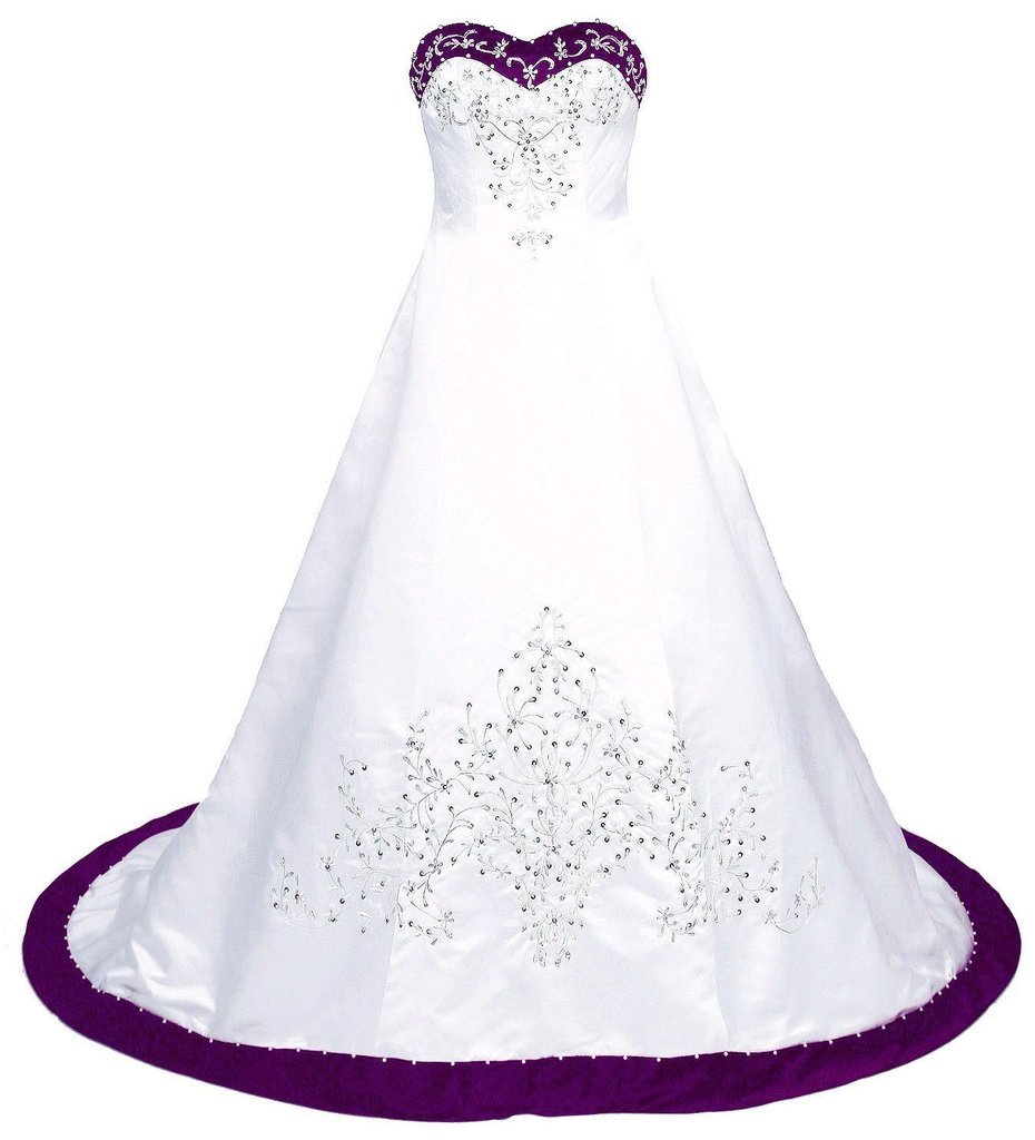 Elegant Sweetheart Neckline Embroidered Satin Beaded Wedding Dress for Women – Perfect for Bridal Gowns, Formal Events & Special Occasions