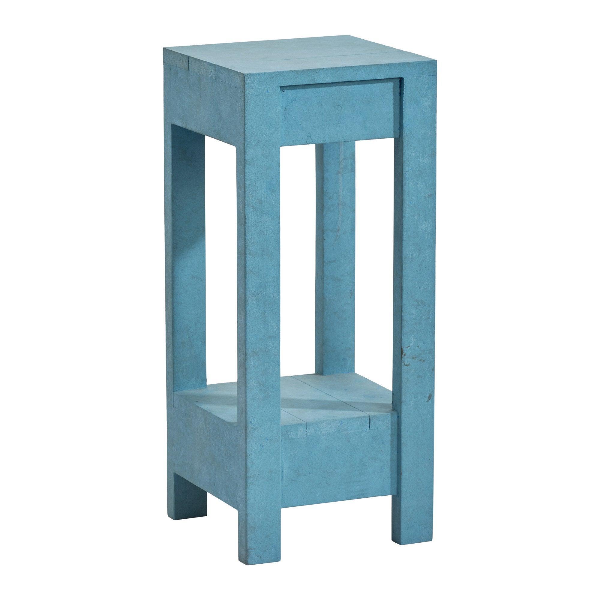 Modern Blue Rectangle Wood Side Table - Nightstand, End Table for Living Room, Bedroom & Office - Stylish & Functional Home Decor