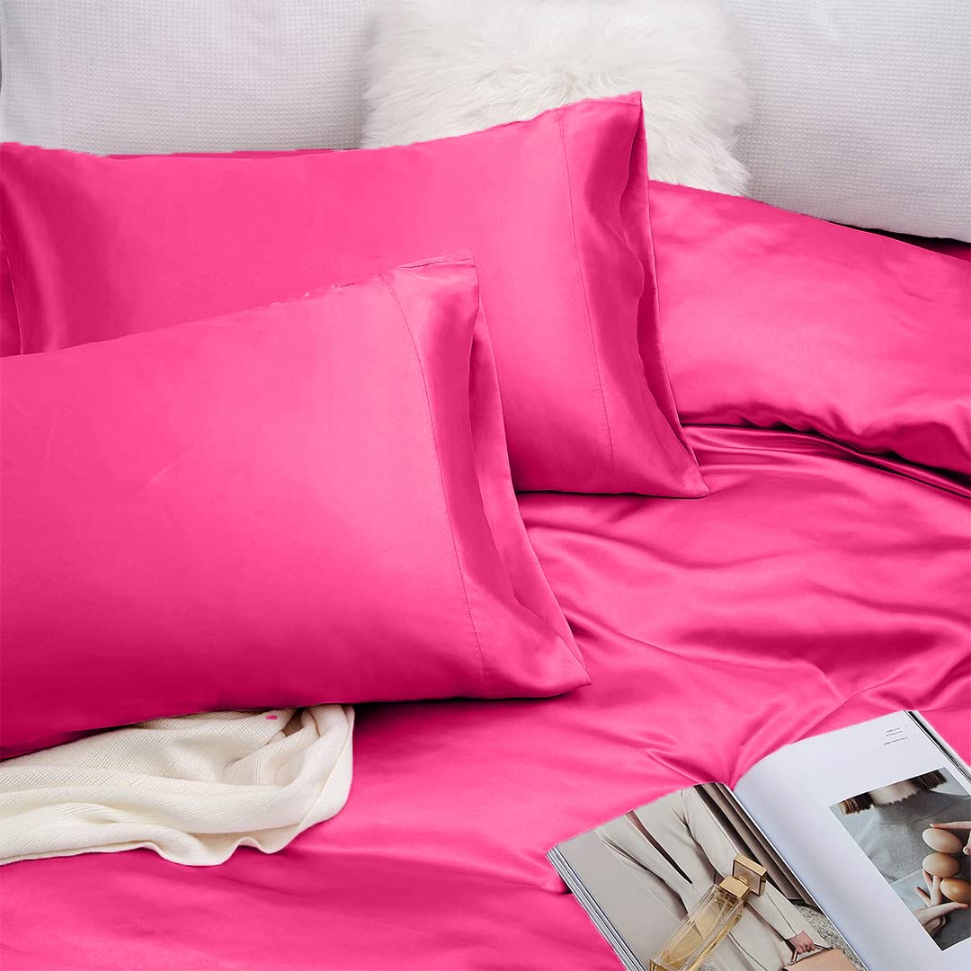 Luxury 6-Piece Silk Satin Bed Sheet Set with 19