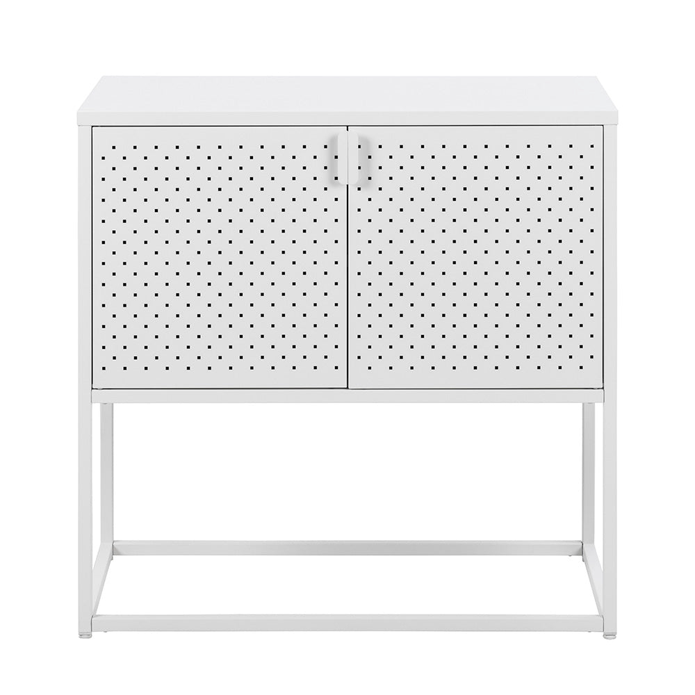 Modern White Newton 2-Door Sideboard 82cm - Stylish Storage Cabinet for Living Room, Dining Room & Entryway