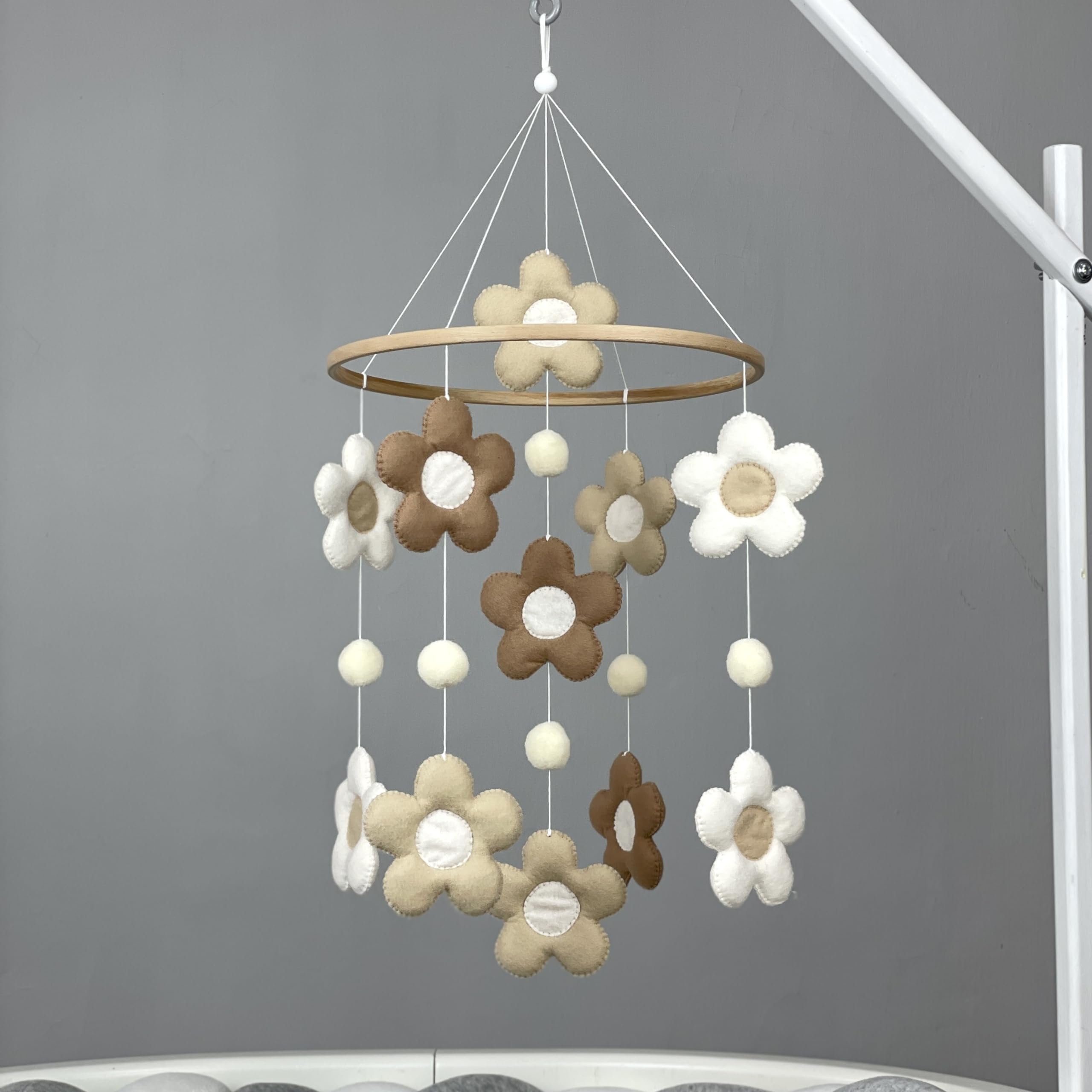 Gender Neutral Baby Crib Mobile - Floral Daisy Nursery Decor for Girls & Boys | Perfect Newborn Gift for Expecting Moms | Soothing Visual Stimulation for Infant Sleep & Playtime
