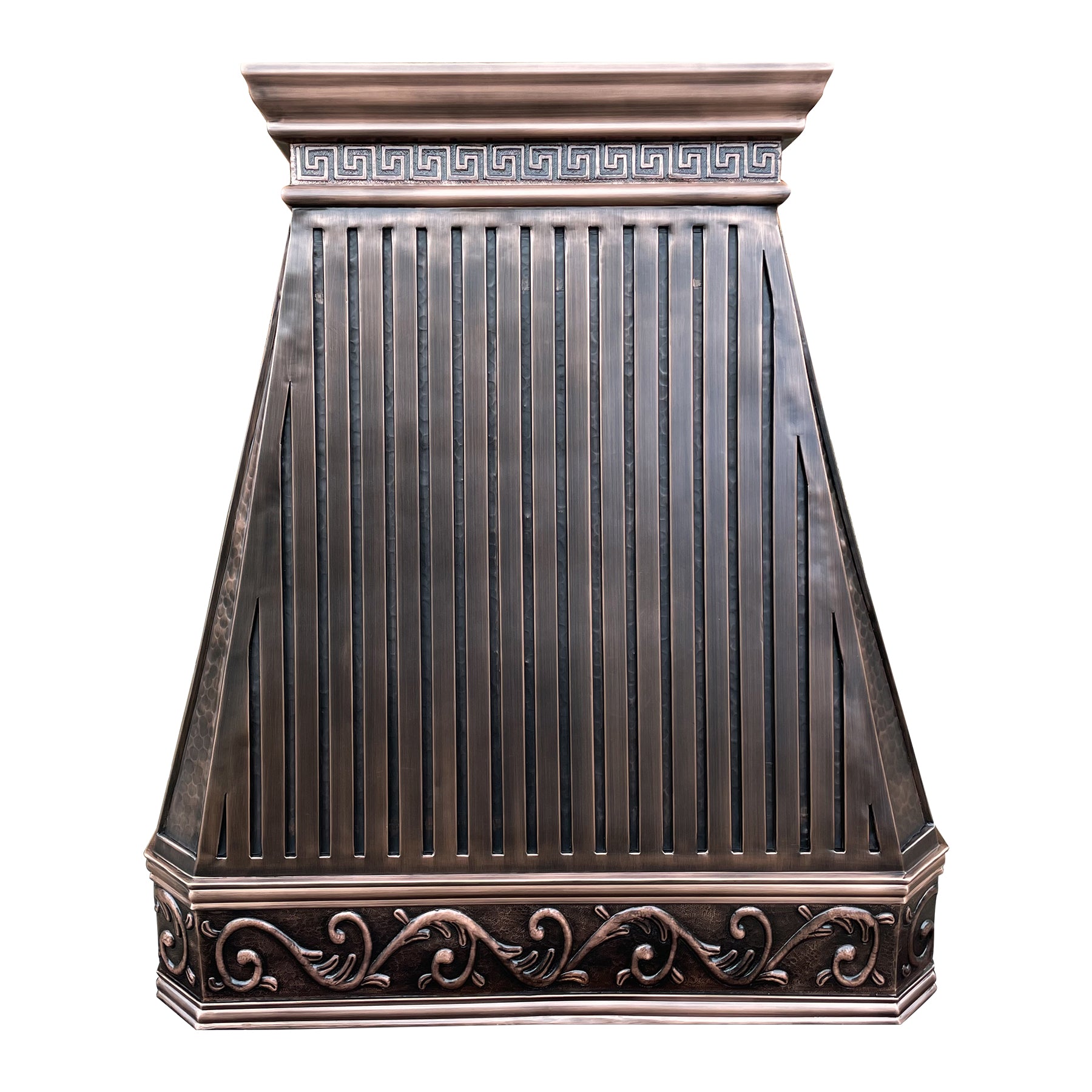 Premium RHM Custom Island Copper Range Hood - Royalty Style for Sloped Ceiling (Model CT VH14SL) | Elegant Kitchen Ventilation for Modern Homes & Luxury Restaurants