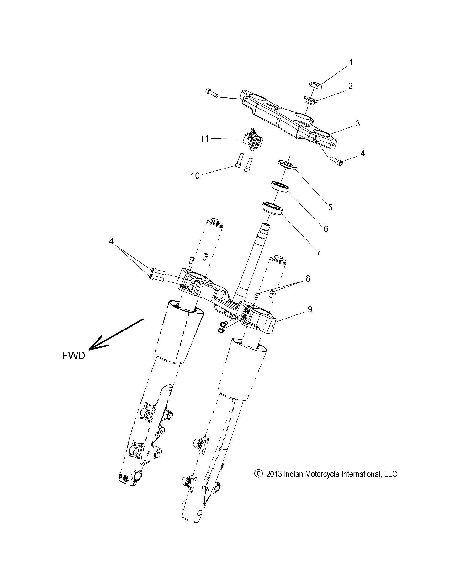 Genuine Indian Motorcycle OEM Steering Head Lock Kit (Part #2205199) - Secure Your Bike for Storage & Transport