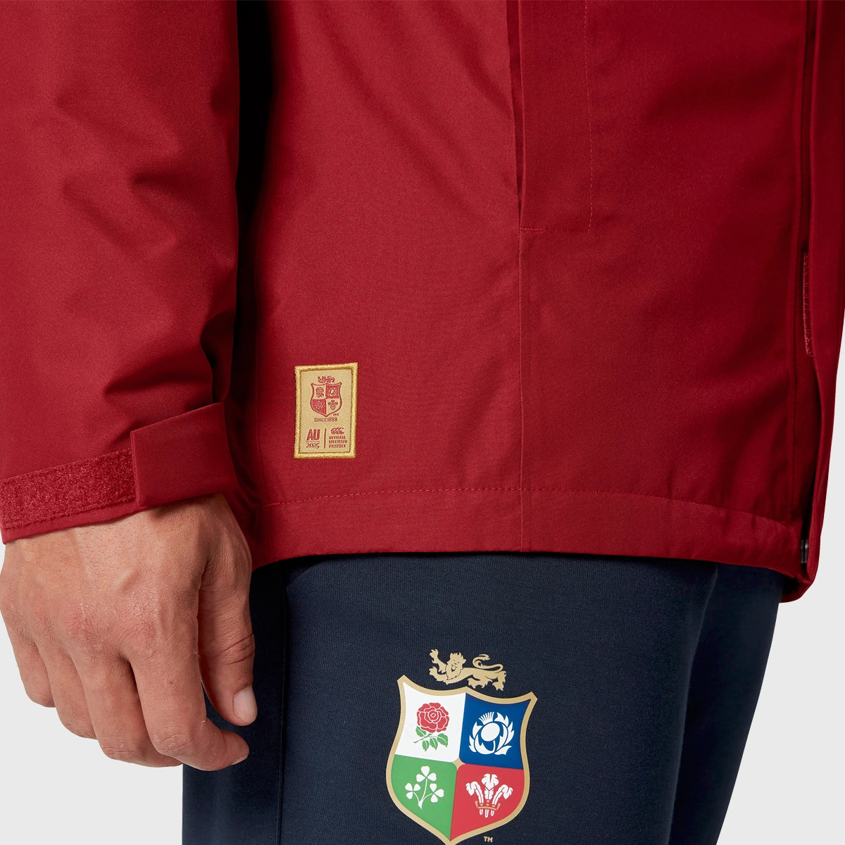 Canterbury British & Irish Lions Men's Waterproof Jacket - Red Raincoat for Outdoor Sports & Hiking | Windproof & Breathable Rugby Coat for Cold Weather