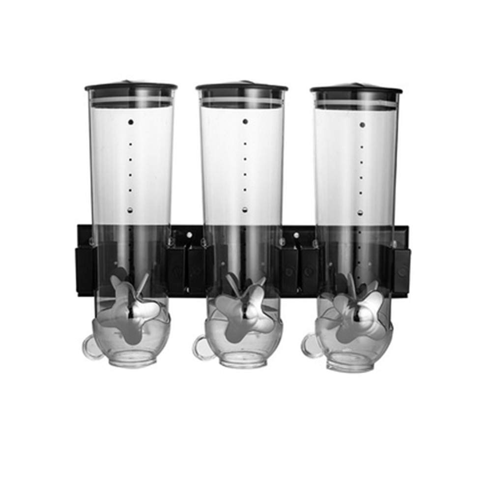 Wall Mount Double Dry Food Dispenser - Dual Control Cereal & Nut Storage Container for Kitchen Pantry Organization - Perfect for Cereals, Coffee Beans, Oatmeal, Rice, Pasta & Candy Storage