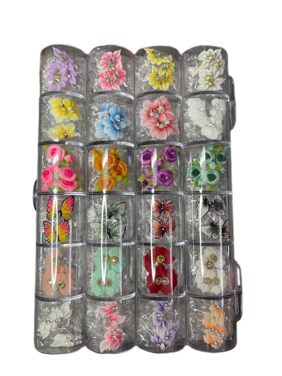 100Pcs Handmade 3D Acrylic Nail Art Flowers Set - White Artificial Floral Decorations for DIY Nail Designs, Manicure Salon Supplies & Home Crafts (Box5#-100PCs) | Perfect for Bridal Nails, Party Looks, Gel Polish Extensions & Creative Gift Ideas