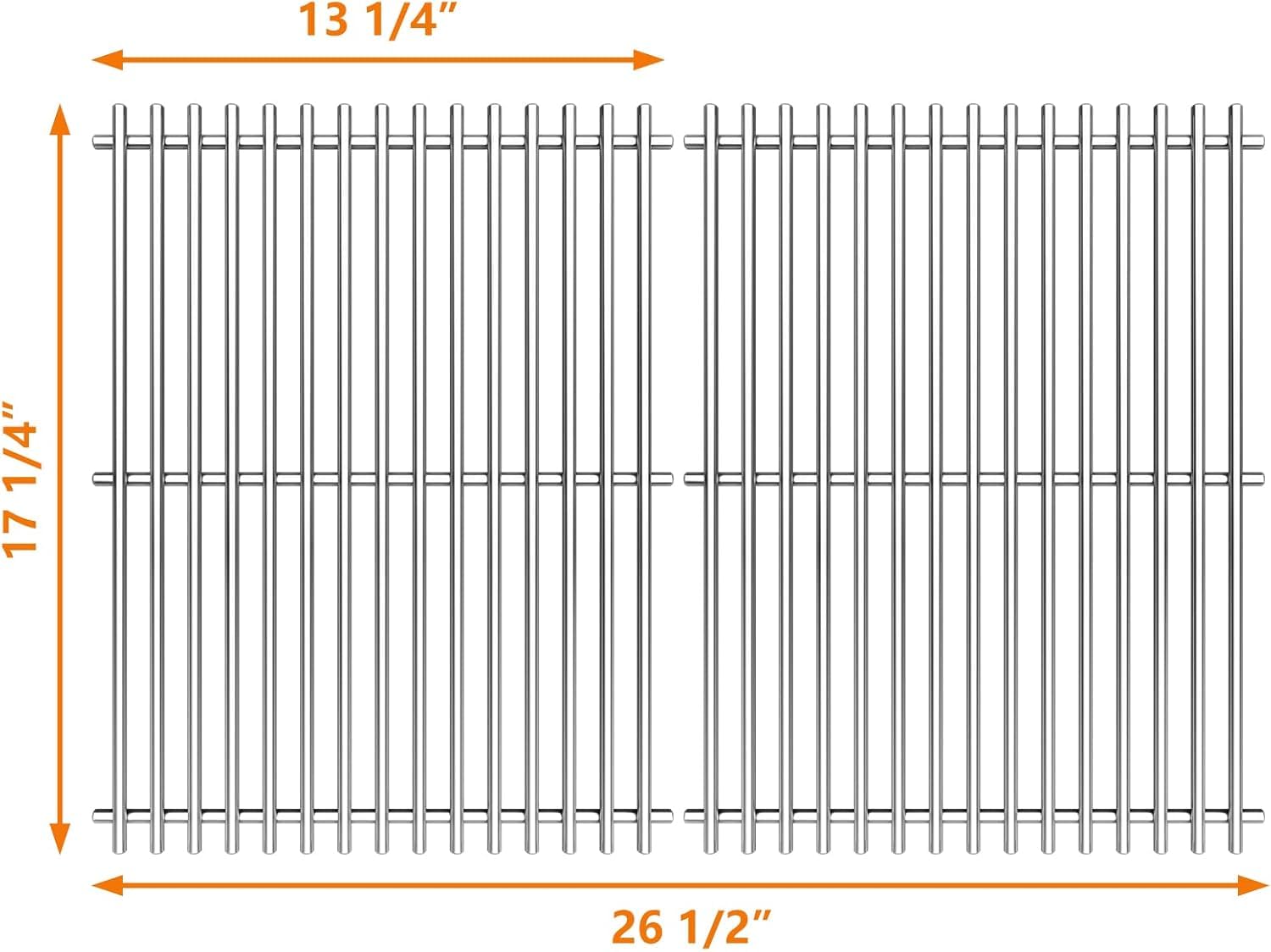 Hisencn Stainless Steel Gas Grill Replacement Parts Kit for Master Forge Models 1010037 & 1010048 - Burners, Heat Plates, Tent Shield & Cooking Grids - Perfect for Backyard BBQ, Outdoor Cooking & Grill Repair