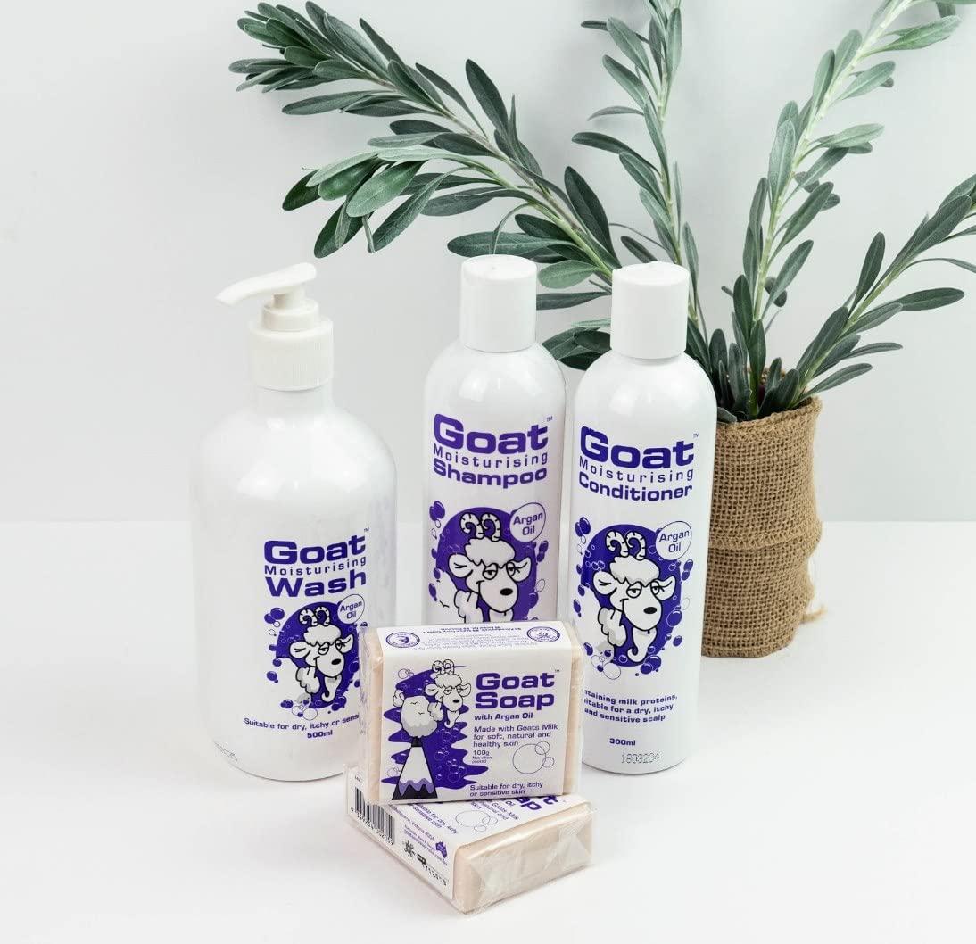 Goat Milk Shampoo and Conditioner Set - Sulfate Free, Paraben Free, Petrochemical Free with Argan Oil - Moisturizing Hair Care Value Pack for Dry, Damaged Hair - Perfect for Daily Use & Natural Hair Revival