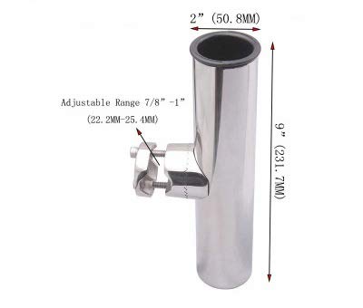 6 Pack Stainless Steel Clamp-On Fishing Rod Holder for 7/8