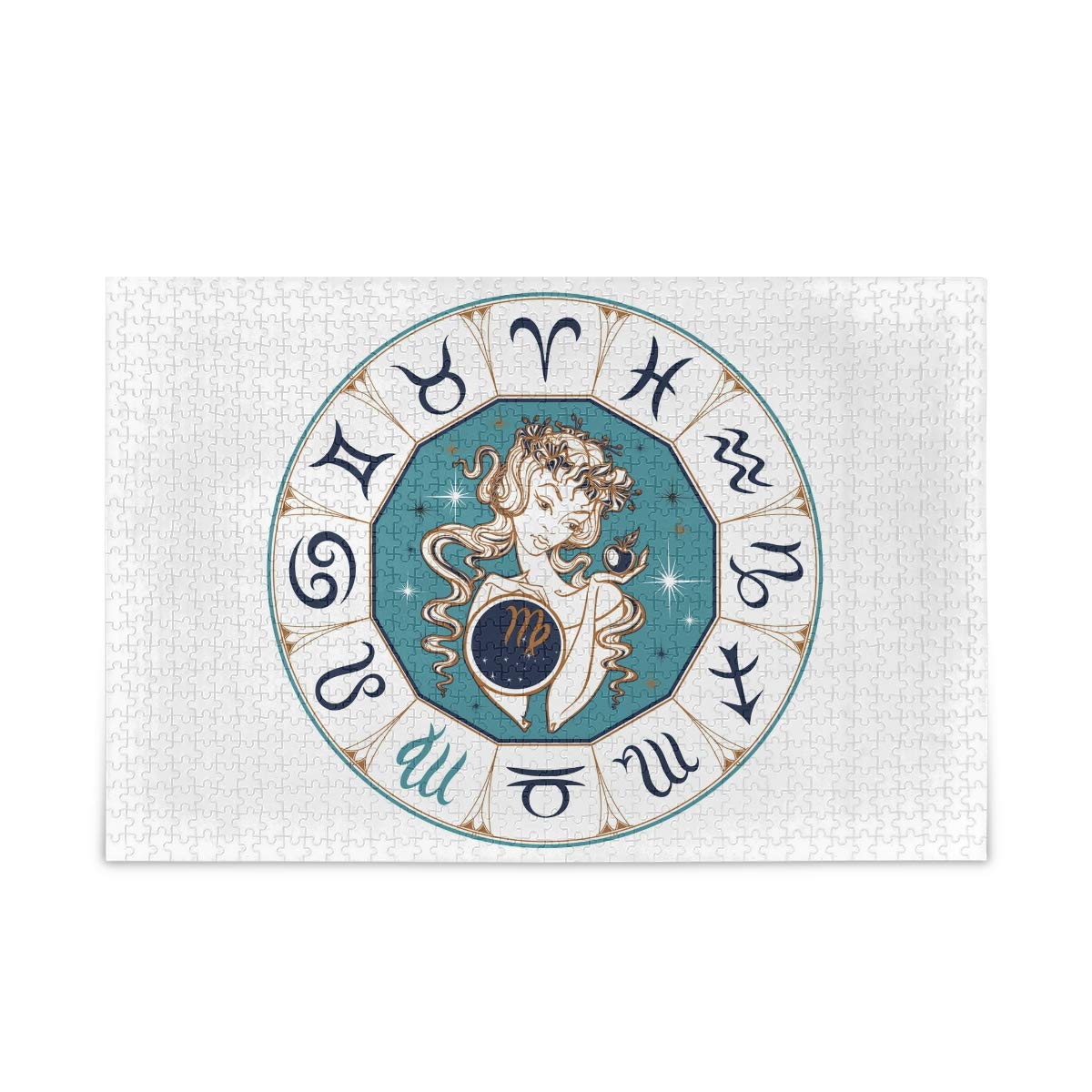 1000-Piece Zodiac Virgo Jigsaw Puzzle for Adults & Kids - Challenging Wooden Puzzle with Storage Bag - Perfect for Family Game Night, Stay-Home Activities & Brain Teaser Fun