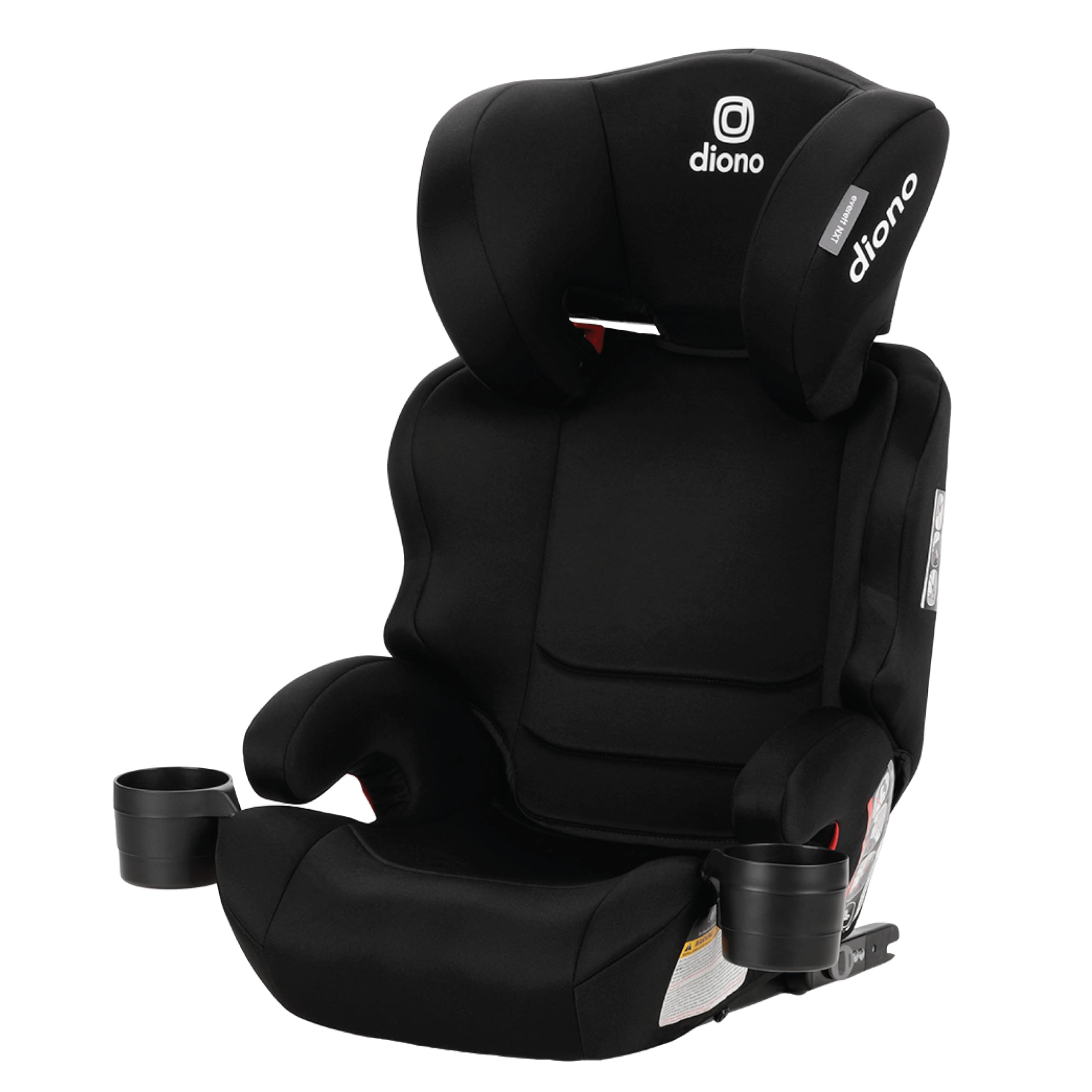 Diono Everett NXT High Back Booster Car Seat - Lightweight Slim Fit Design with Rigid LATCH System - Safe for Kids 4-12 Years (8 Years Use) - Black - Perfect for School Drop-offs & Family Road Trips