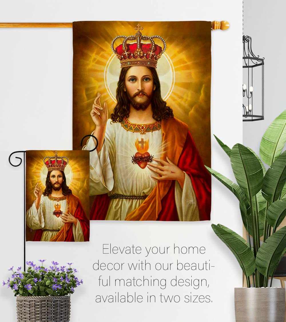Jesus Sacred Heart Garden Flag - Religious Easter Decoration for Home & Yard