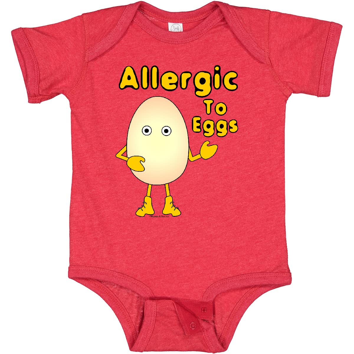 Allergic to Eggs Baby Bodysuit - Cute & Comfortable Infant Onesie for Egg Allergy Awareness - Perfect for Newborns, Infants & Toddlers - Great for Playdates, Daycare & Family Photos