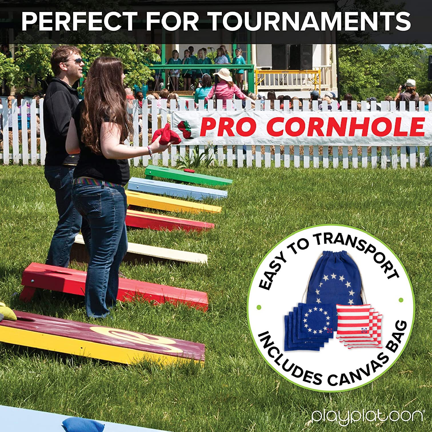Professional Cornhole Bags Set of 8 - Regulation All-Weather Two-Sided Bean Bags for Cornhole Game | Perfect for Backyard Parties, Tailgating & Outdoor Fun