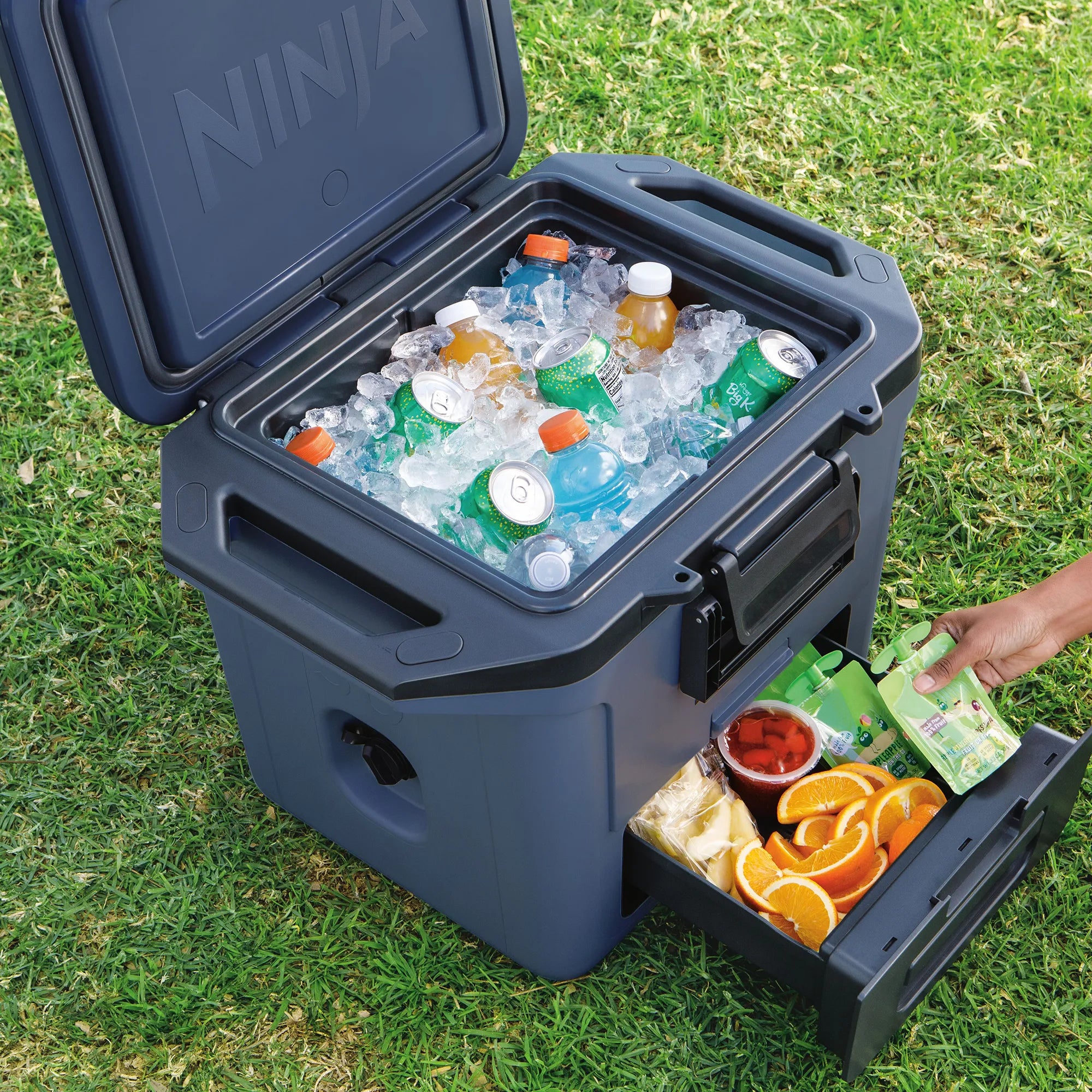 Ninja FrostVault 28L Hard Cooler with Dry Zone - Premium Insulated Cooler for Camping, Beach, Tailgating & Outdoor Adventures - Keeps Food & Drinks Cold for Days