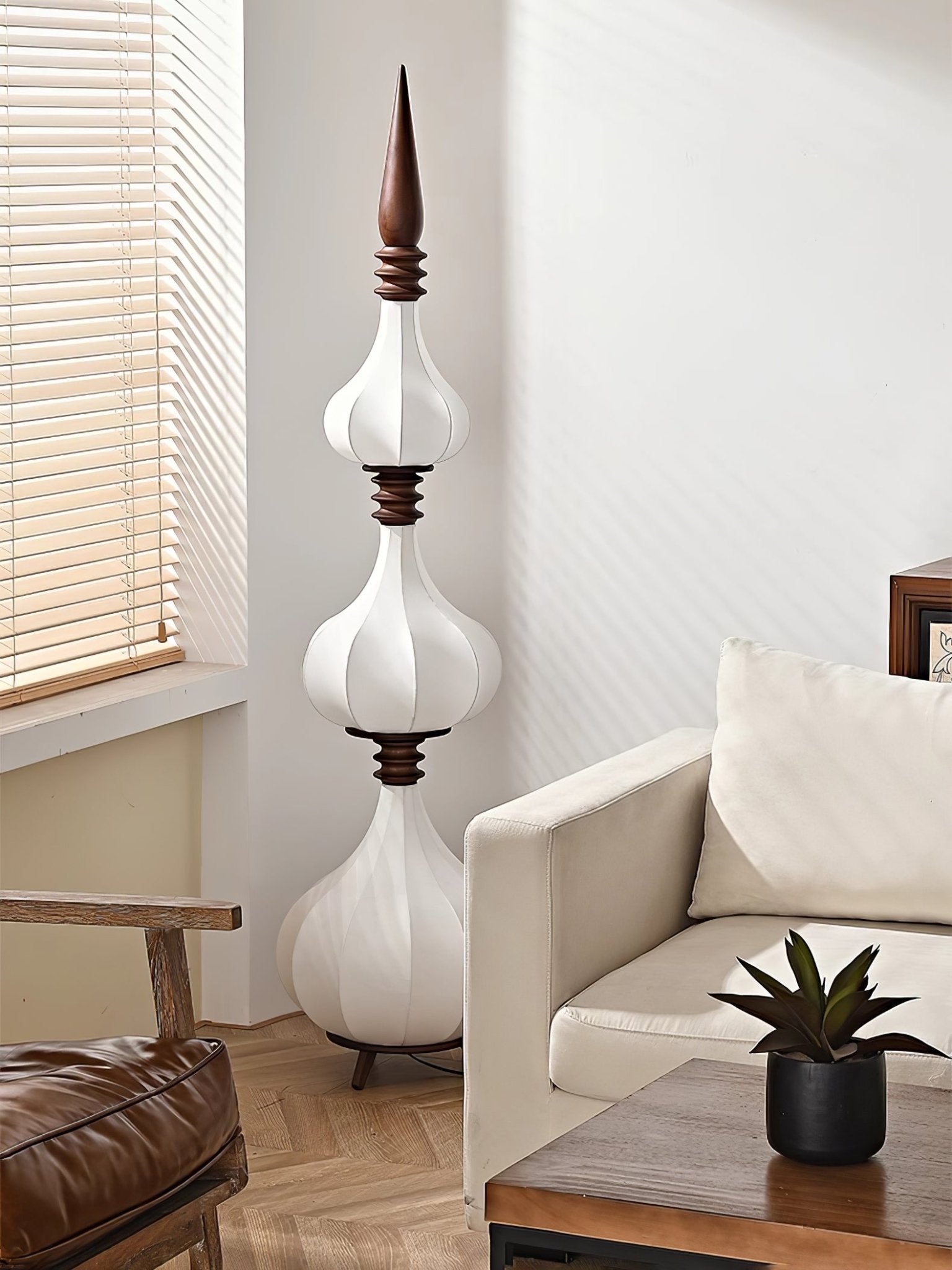 Modern Cassia Floor Lamp - Adjustable Height LED Standing Light for Living Room, Bedroom & Office - Warm White & Cool White Dimmable Lighting for Reading & Relaxation