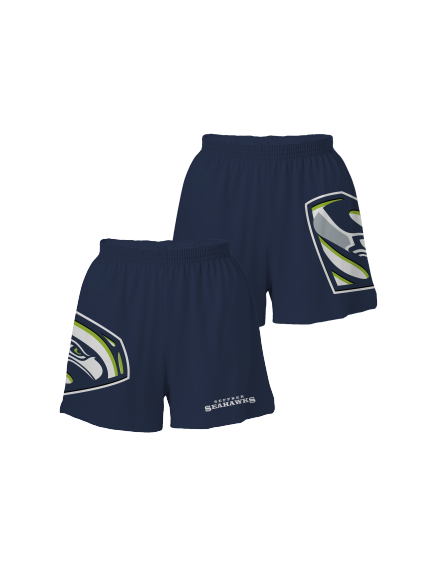 Seattle Seahawks Women's Full Dye Athletic Shorts - Comfortable Sports Shorts for Running, Gym Workouts & Casual Wear