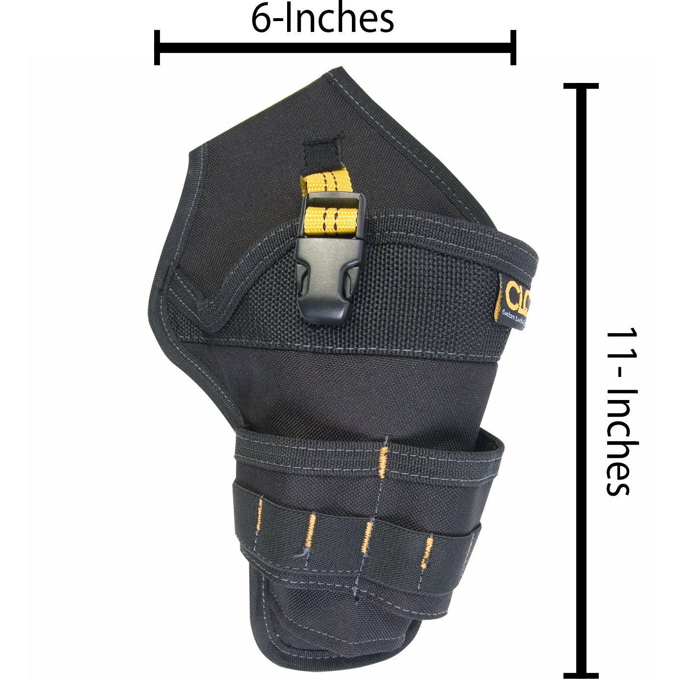 CLC Custom Leathercraft 5023 Deluxe Cordless Poly Drill Holster - Black | Heavy Duty Tool Belt Accessory for Electricians & Carpenters | Perfect for Construction, DIY Projects & Home Repairs