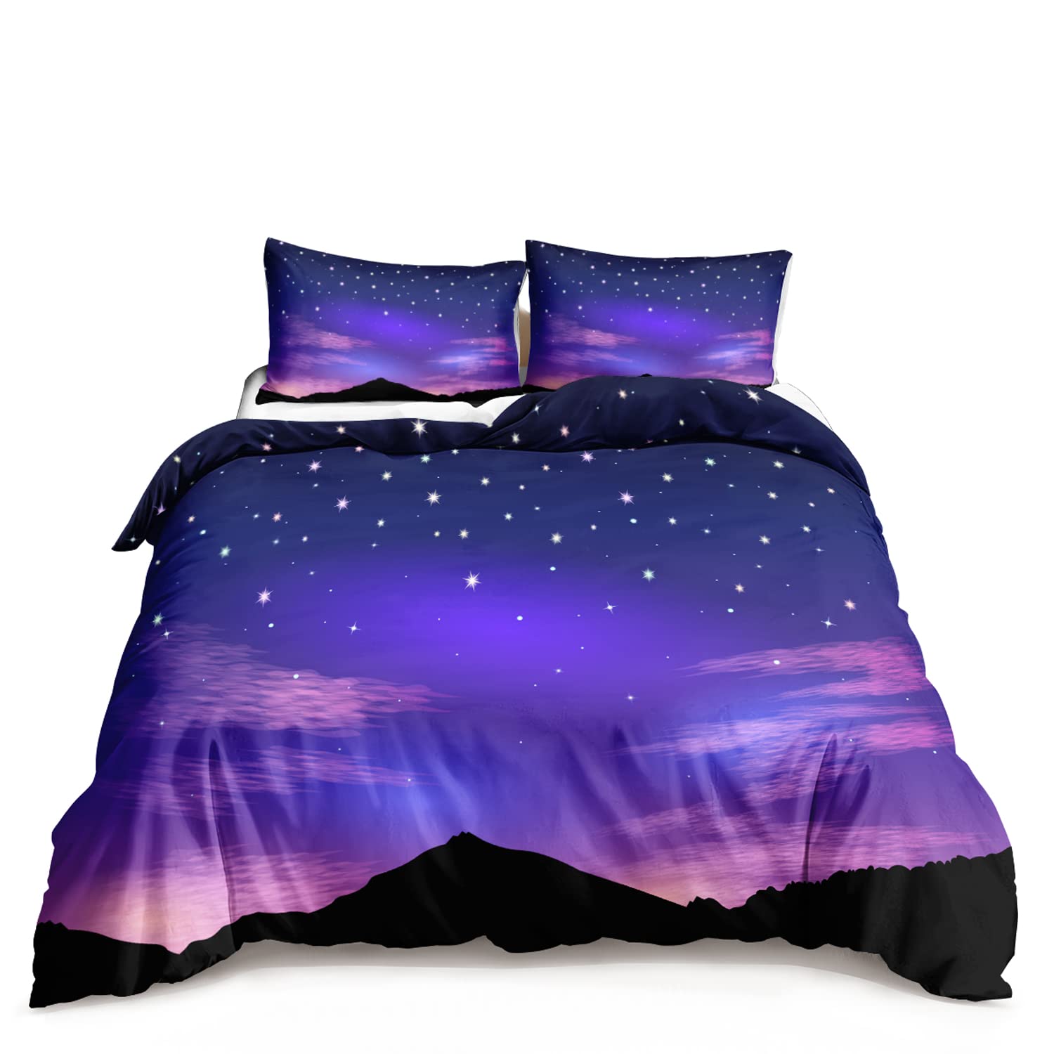 HOSIMA Galaxy Print Bedding Set - 3D Starry Sky Duvet Cover for Kids & Adults (Comforter Not Included) | Space Themed Bedroom Decor for Boys, Girls & Teens