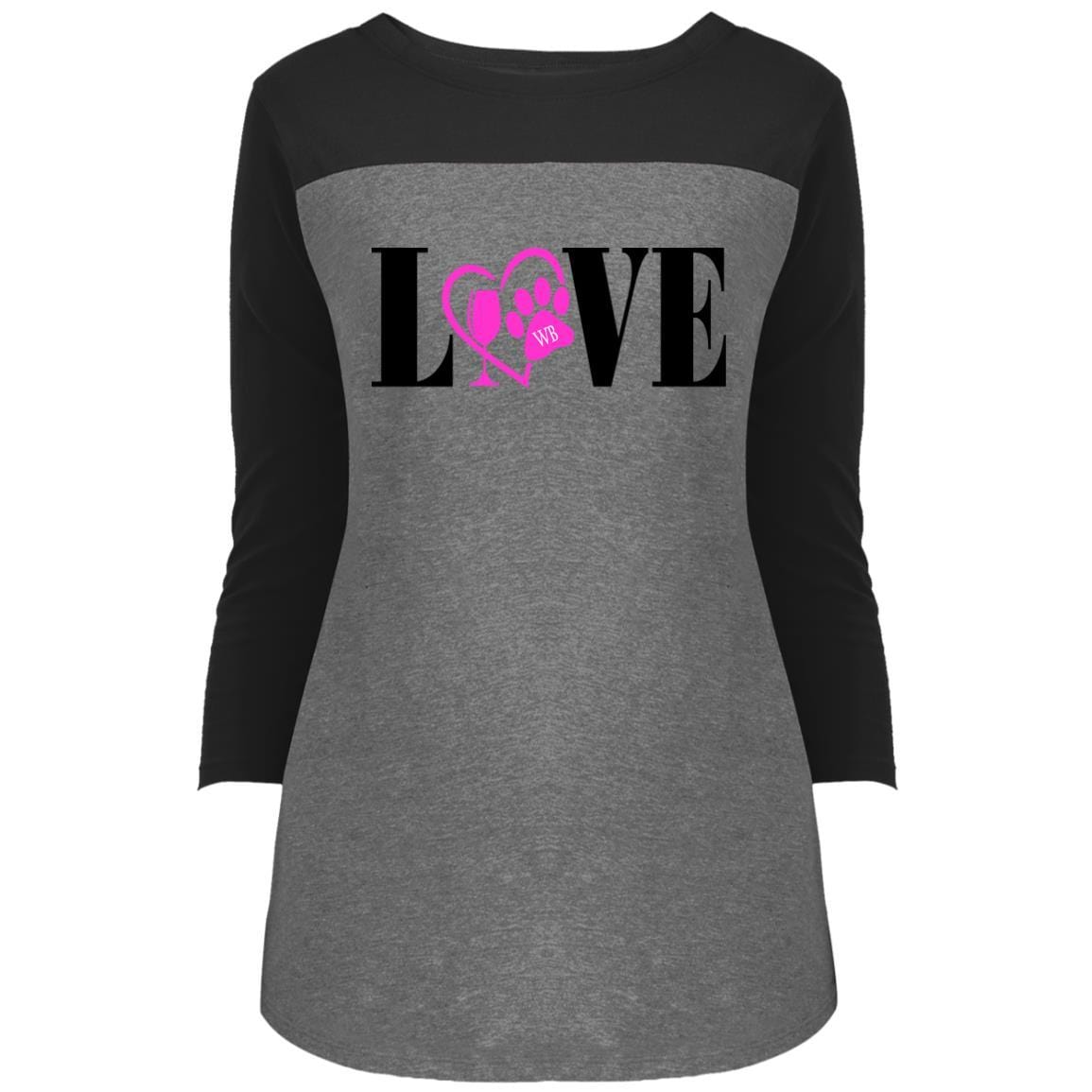WineyBitches.co Juniors' Rally 3/4 Sleeve V-Neck T-Shirt - Trendy Casual Top for Women | Perfect for Parties, Outings & Everyday Wear