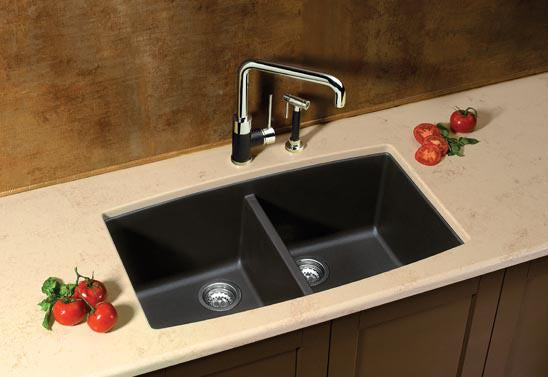 Blanco Performa Equal Double Bowl Kitchen Sink - Durable SILGRANIT Composite Material for Modern Kitchens | Perfect for Meal Prep, Dishwashing & Entertaining