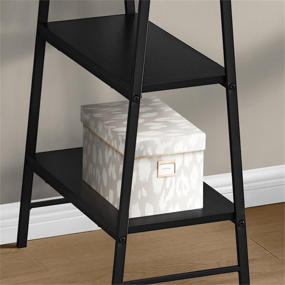 Pemberly Row 3-Tier Wood Top Sawhorse Computer Desk - Black Home Office Desk for Work, Study & Gaming | Sturdy Writing Table for Small Spaces & Dorm Rooms