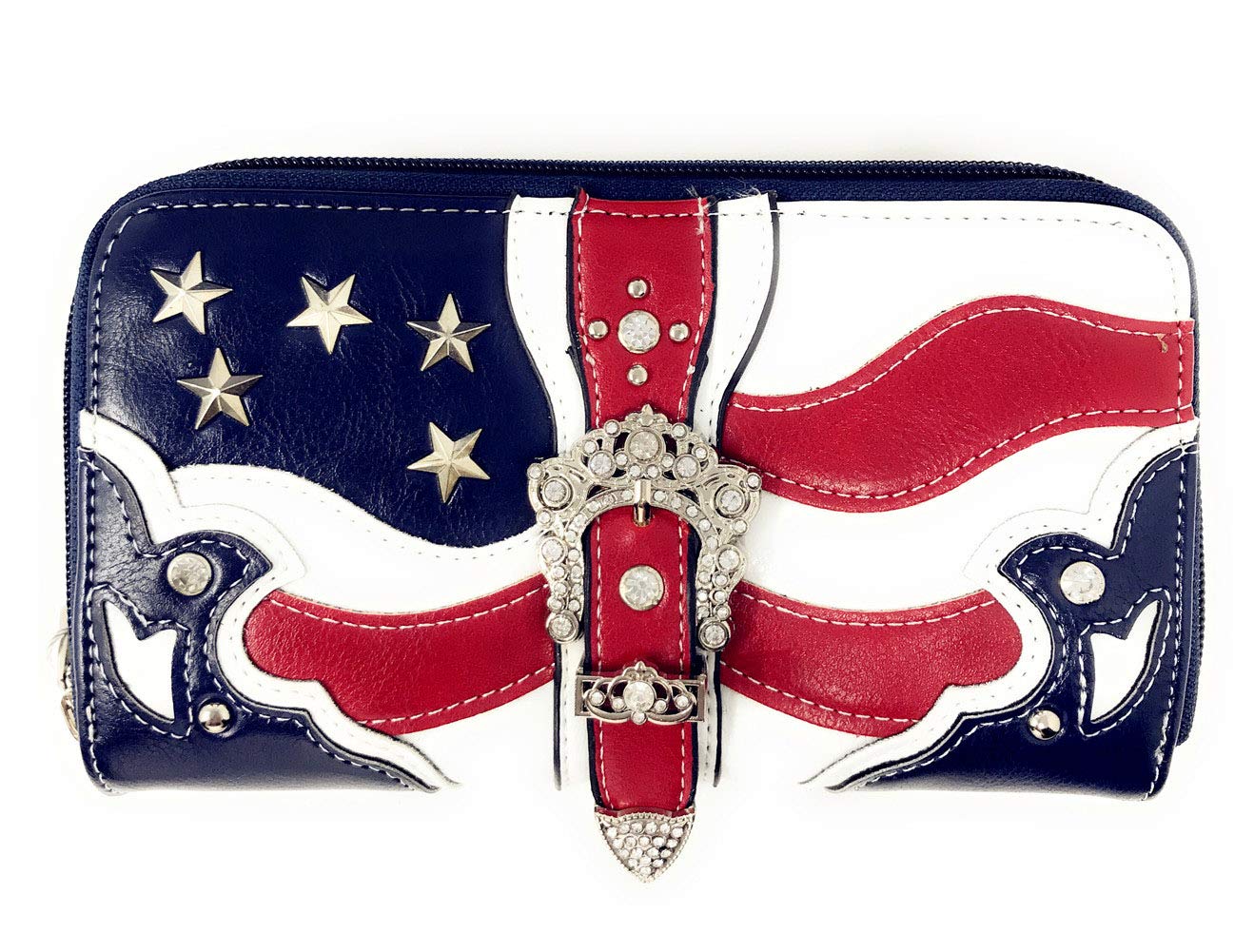 American Flag Rhinestone Handbag - Stylish Crossbody Purse Wallet for Women in Multiple Colors | Perfect for 4th of July, Patriotic Events & Everyday Use