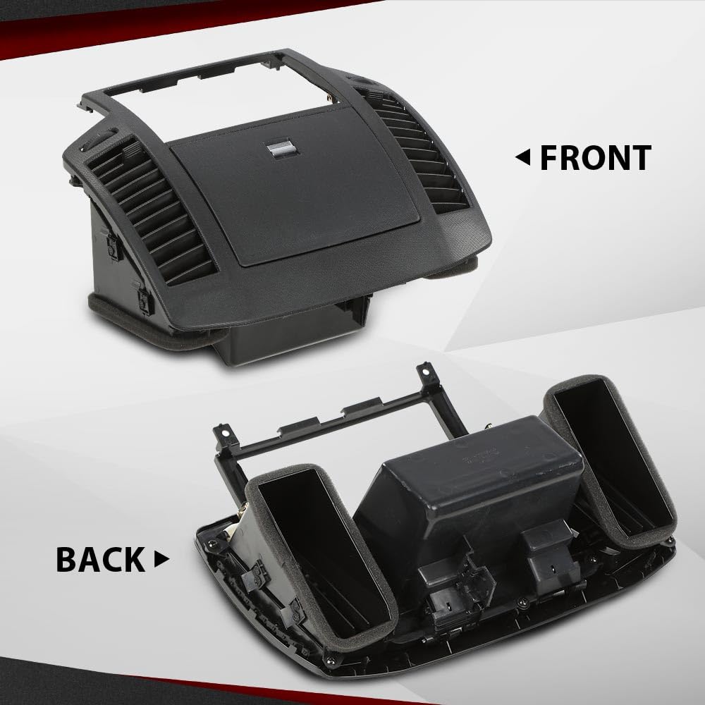 Black Center Dash Radio Bezel Storage Cubby with Vents for 2005-2006 Nissan Altima - Perfect for Car Organizers & Phone Holders