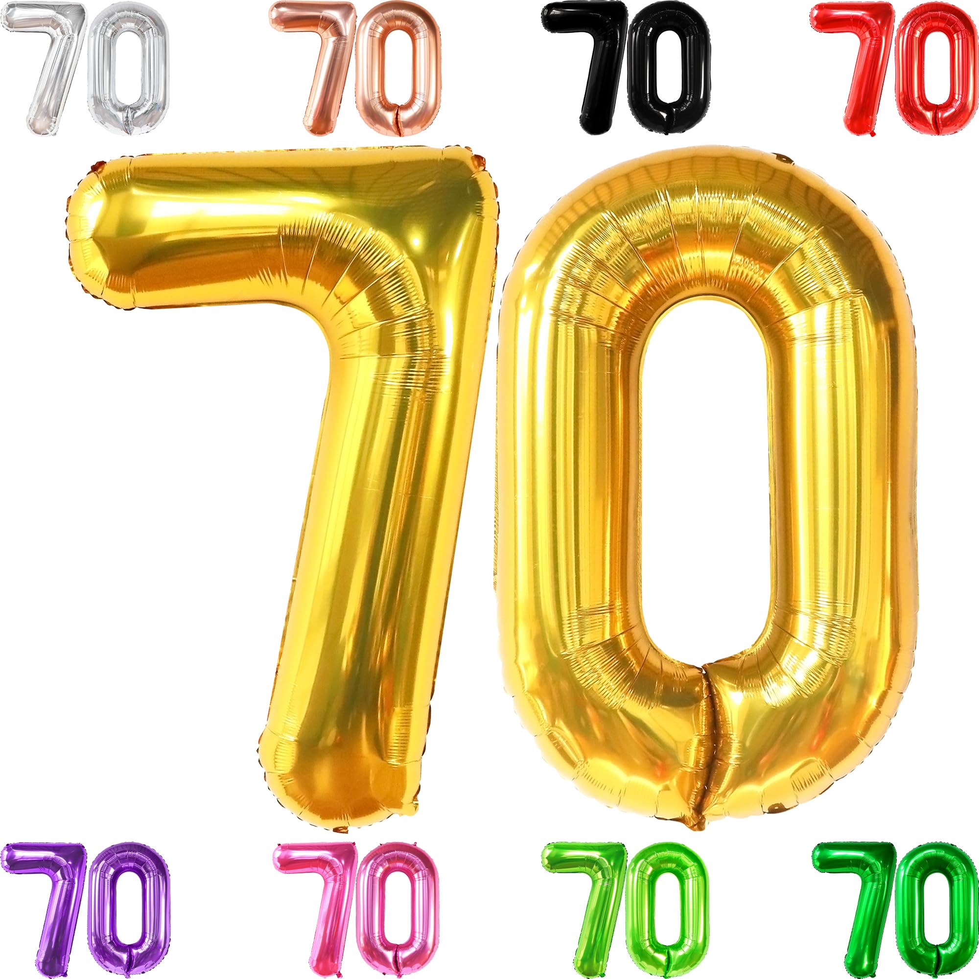 KatchOn Giant Gold 70 Balloon Numbers - 40 Inch | 70th Birthday Party Decorations, Anniversary & Milestone Celebration Supplies | Large Foil Balloons for Birthday Backdrop, Photo Booth, Graduation & Retirement Parties